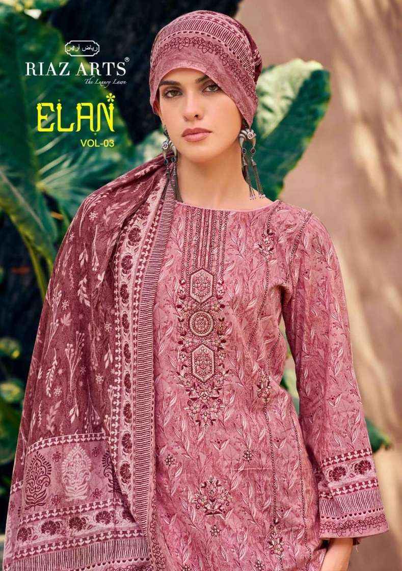 RIAZ ARTS ELAN VOL 3 LAWN COTTON DRESS MATERIAL ( 6 PCS CATALOGUE )