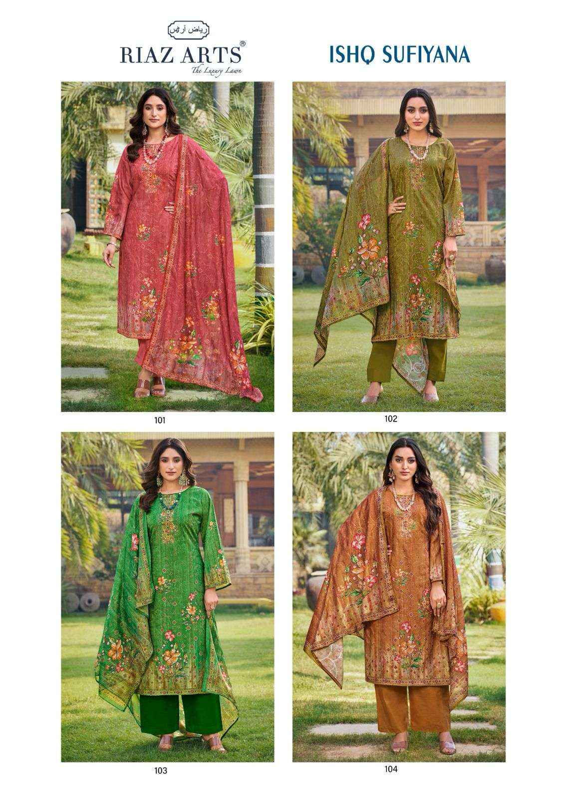 Riaz Arts Ishq Sufiyana Cotton Dress Material New Catalog ( 4 Pcs Catalogue )