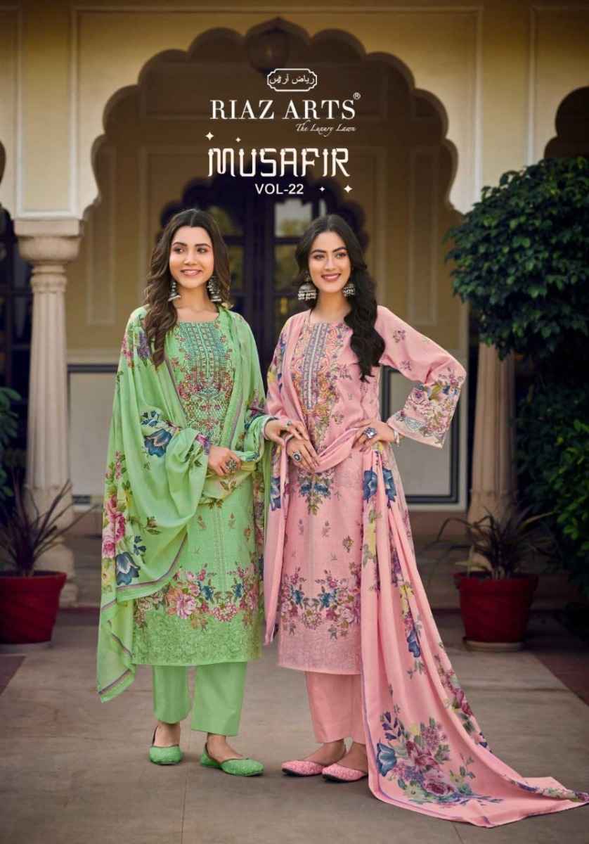 Riaz Arts Musafir Vol 22 Lawn Cotton Pakistani Suits ( 6 pcs Catalogue )