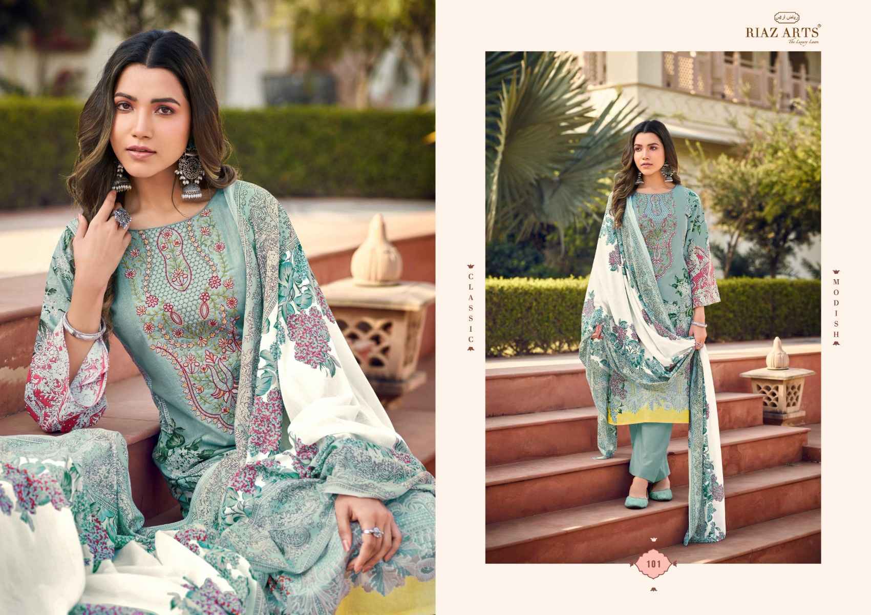 Riaz Arts Musafir Vol 22 Lawn Cotton Pakistani Suits ( 6 pcs Catalogue )
