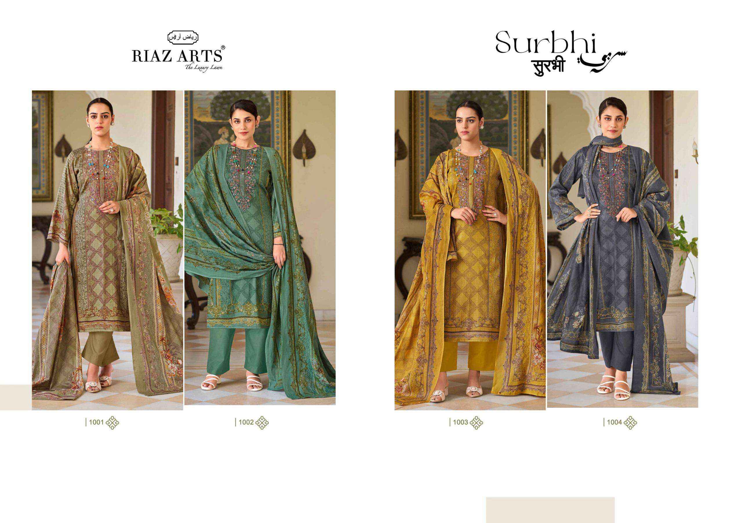 Riaz Arts Surbhi Pure Karachi Lawn Salwar Kameez Wholesale Price ( 4 Pcs Catalogue )