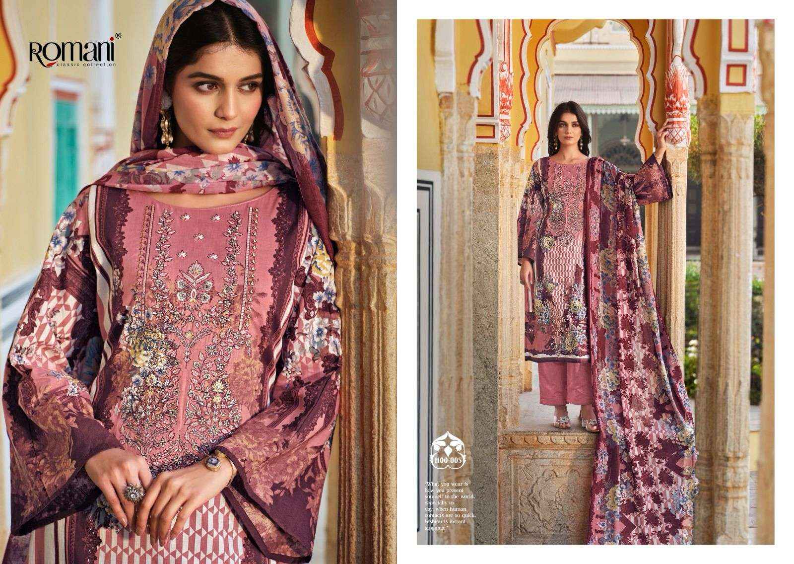 ROMANI AARZU VOL 16 COTTON DIGITAL PRINT WITH FANCY DRESS WHOLESALE RATE ( 8 PCS CATALOG )