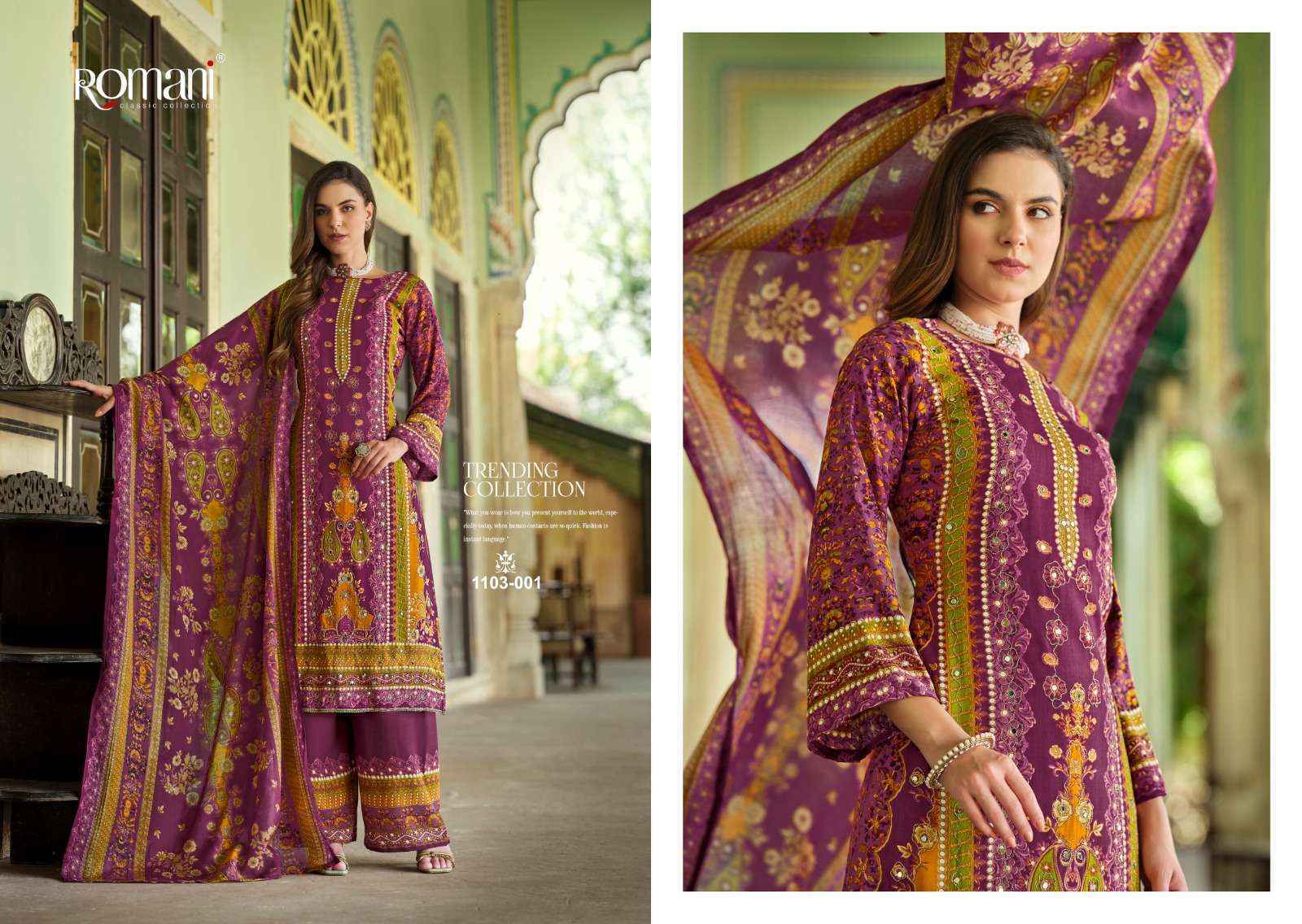 Romani Mahira Cotton Dress Material Wholesale Price ( 8 pcs Catalogue )