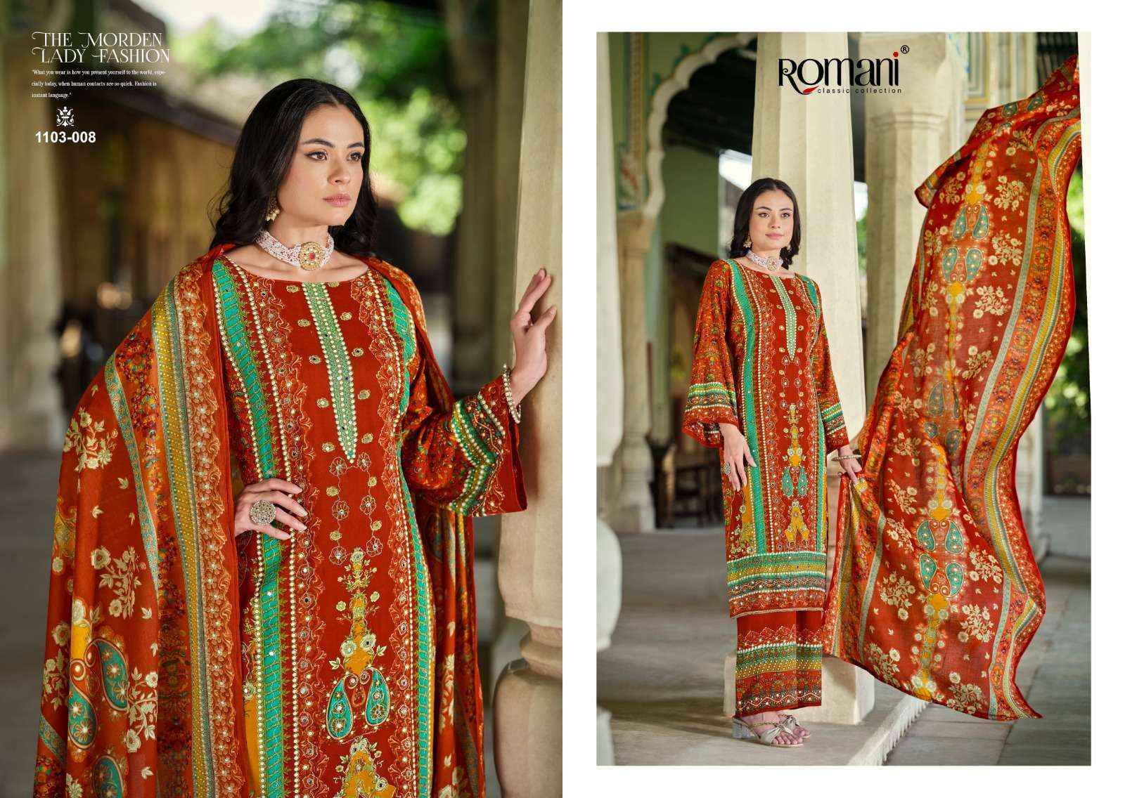 Romani Mahira Cotton Dress Material Wholesale Price ( 8 pcs Catalogue )
