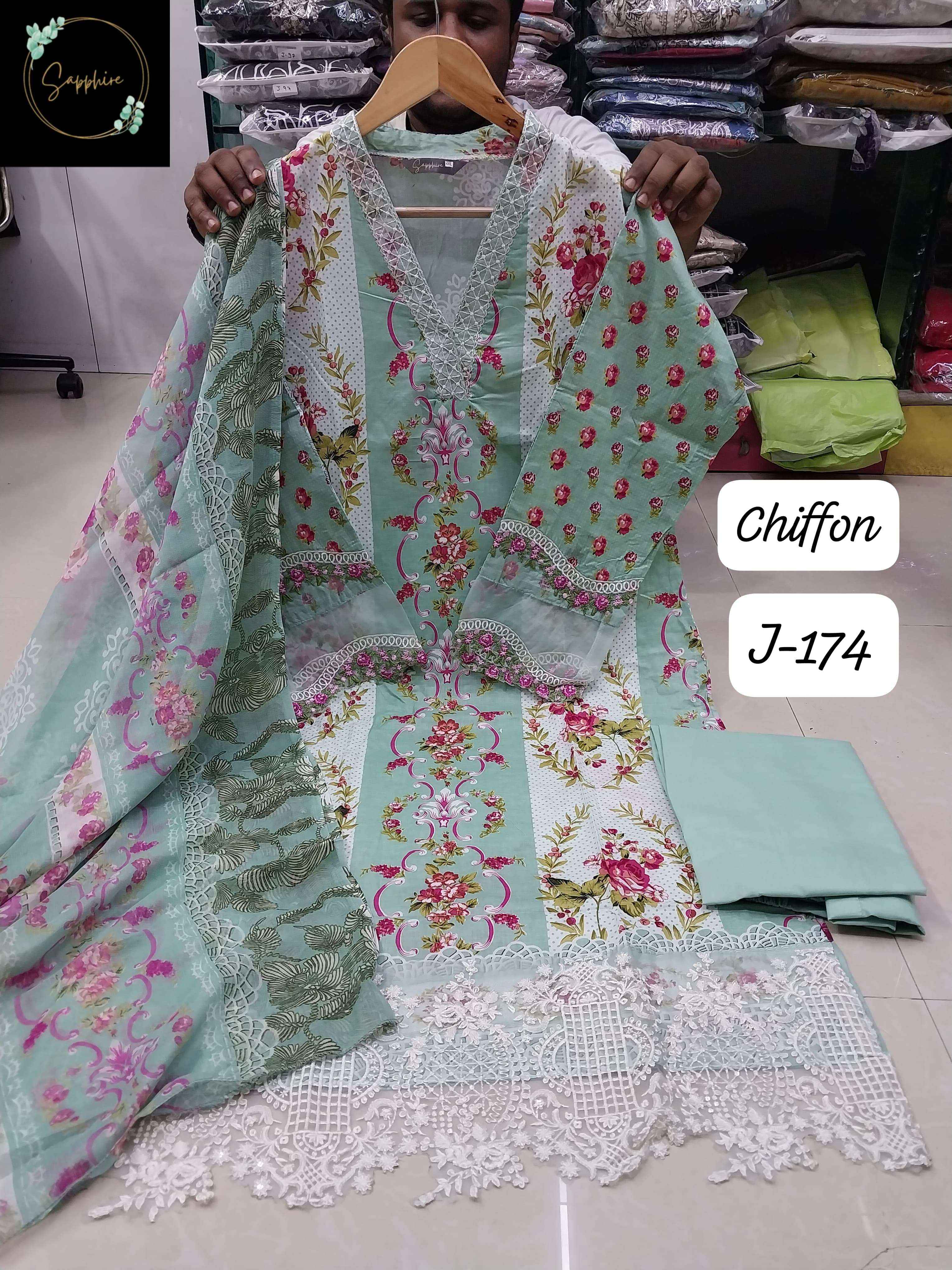 SAPPHIRE JAZMIN VOL 174 LAWN COTTON DESIGNER PAKISTANI SUIT ( 6 PCS CATALOGUE )
