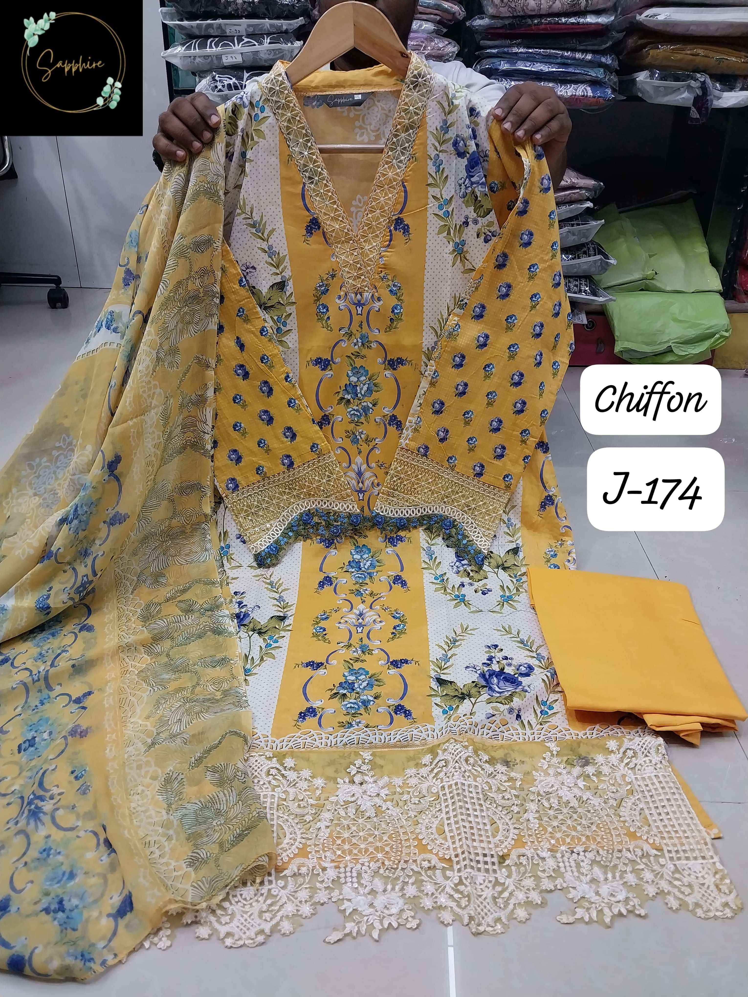 SAPPHIRE JAZMIN VOL 174 LAWN COTTON DESIGNER PAKISTANI SUIT ( 6 PCS CATALOGUE )
