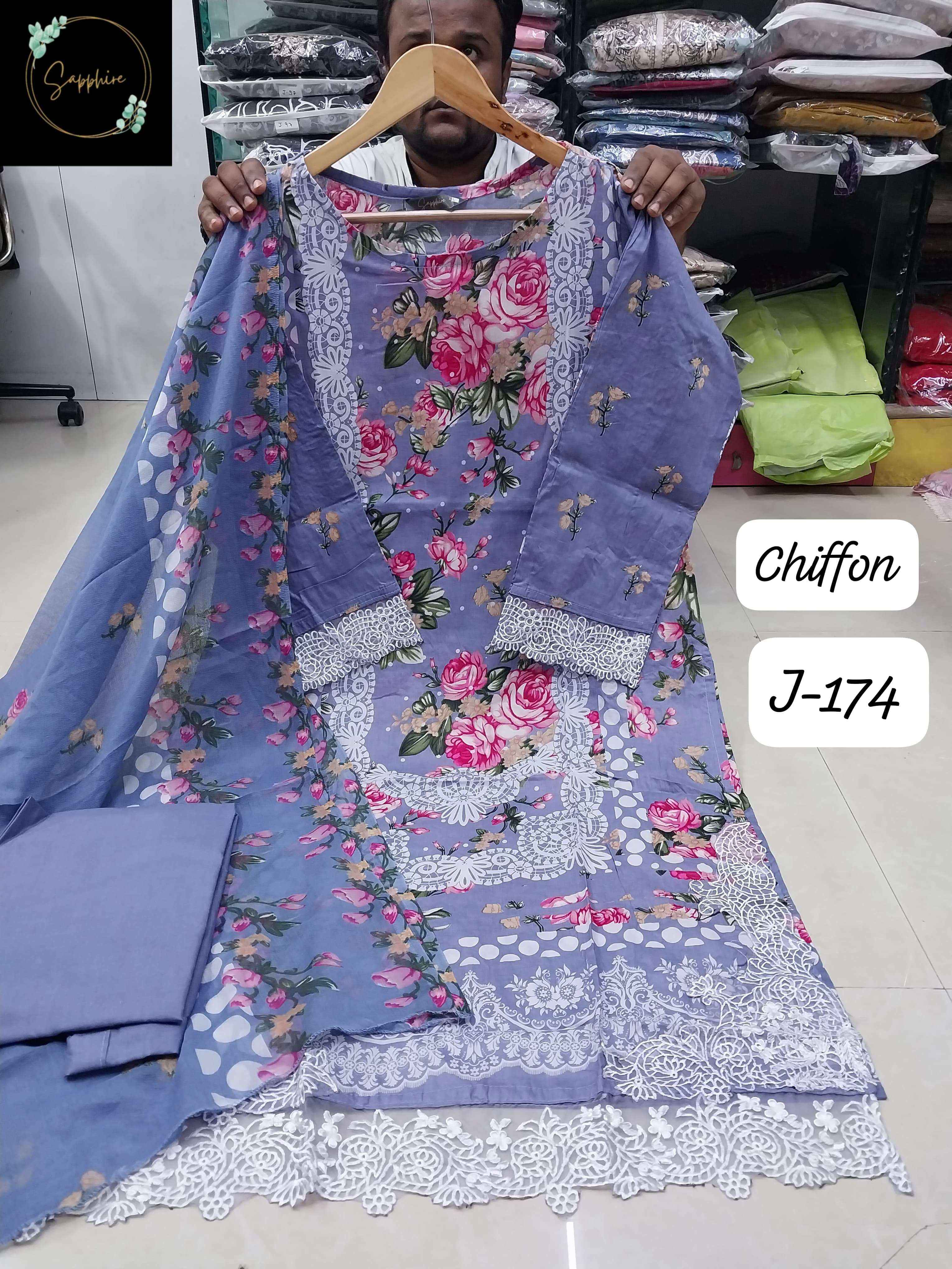 SAPPHIRE JAZMIN VOL 174 LAWN COTTON DESIGNER PAKISTANI SUIT ( 6 PCS CATALOGUE )