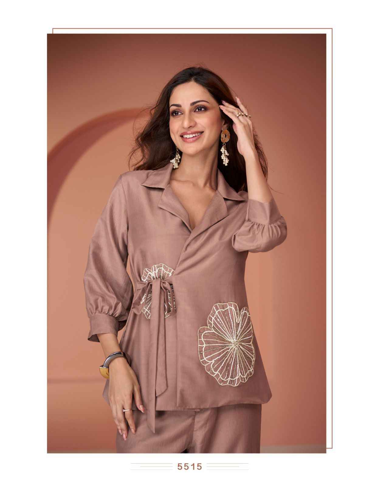 Sayuri Designer Pearl Silk Readymade Co Ord Set Wholesale Rate ( 5 Pcs Catalog )