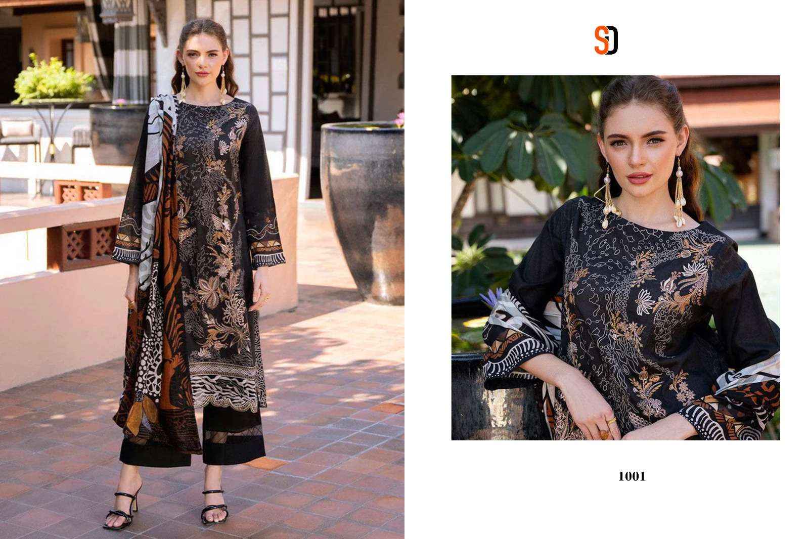 SHRADDHA DESIGNER RAMSHA VOL 1 COTTON EMBROIDERIS WORK SUIT WHOLESALE RATE ( 4 PCS CATALOG )