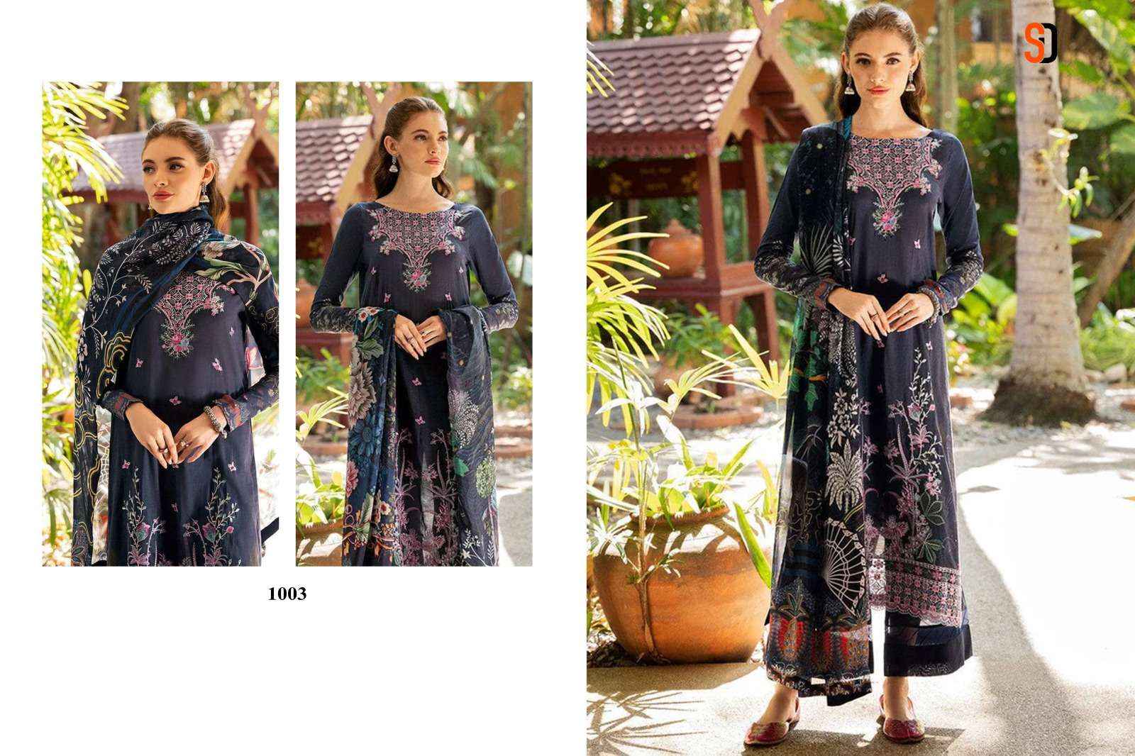 SHRADDHA DESIGNER RAMSHA VOL 1 COTTON EMBROIDERIS WORK SUIT WHOLESALE RATE ( 4 PCS CATALOG )