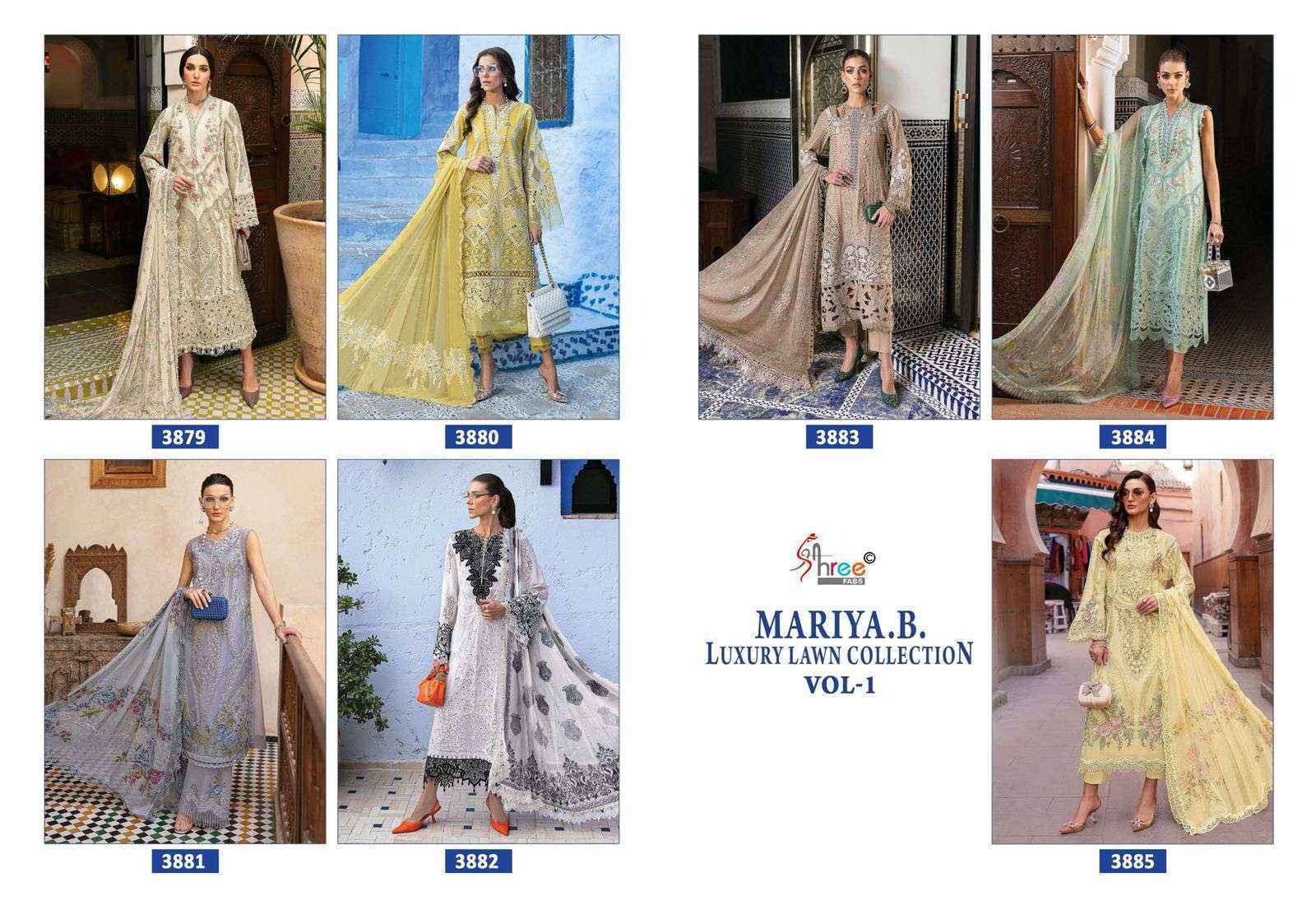 Shree Fabs Mariya B Luxury Lawn Collection Vol 1 Cotton Dress Material ( 7 pcs Catalogue )