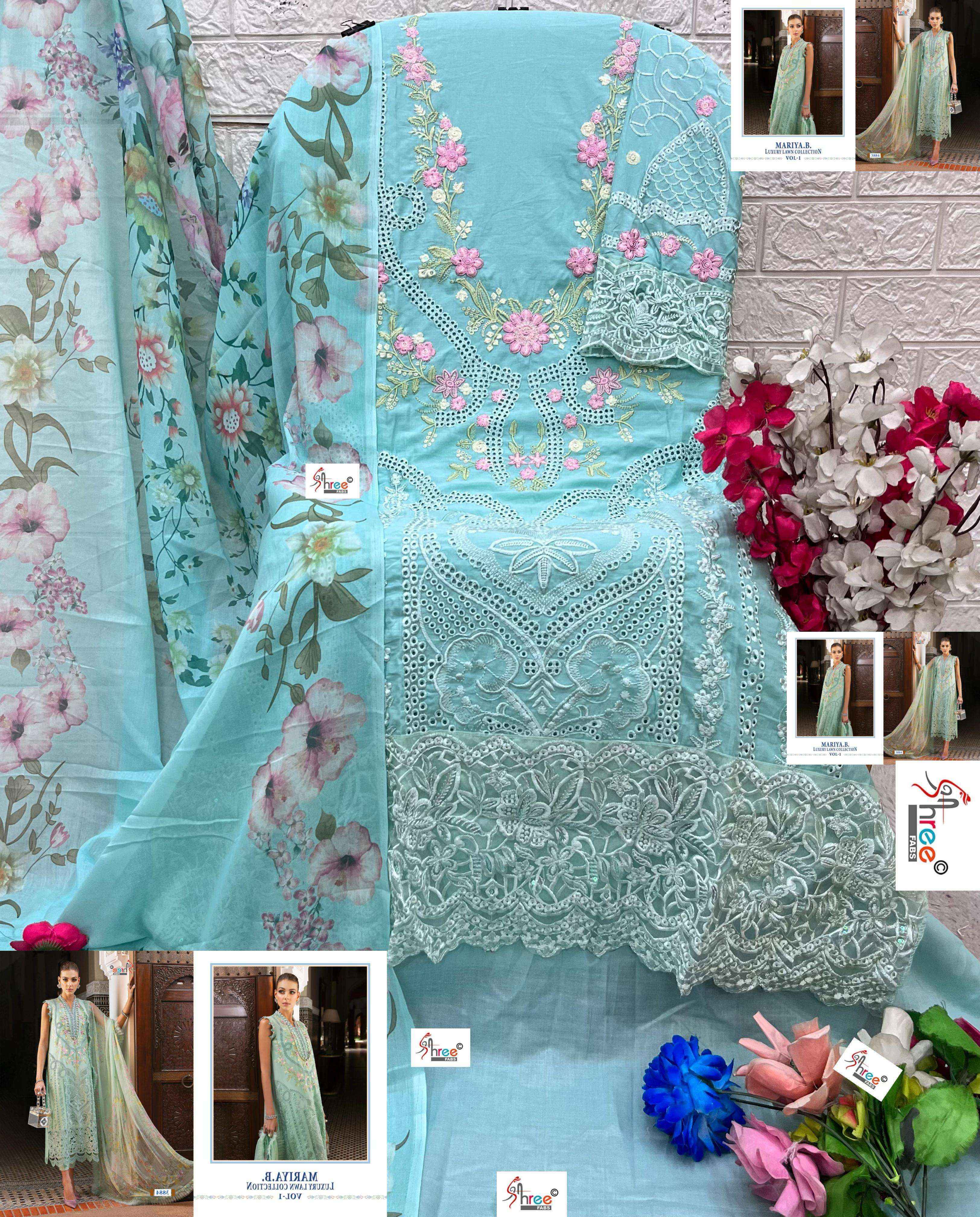 Shree Fabs Mariya B Luxury Lawn Collection Vol 1 Cotton Dress Material ( 7 pcs Catalogue )