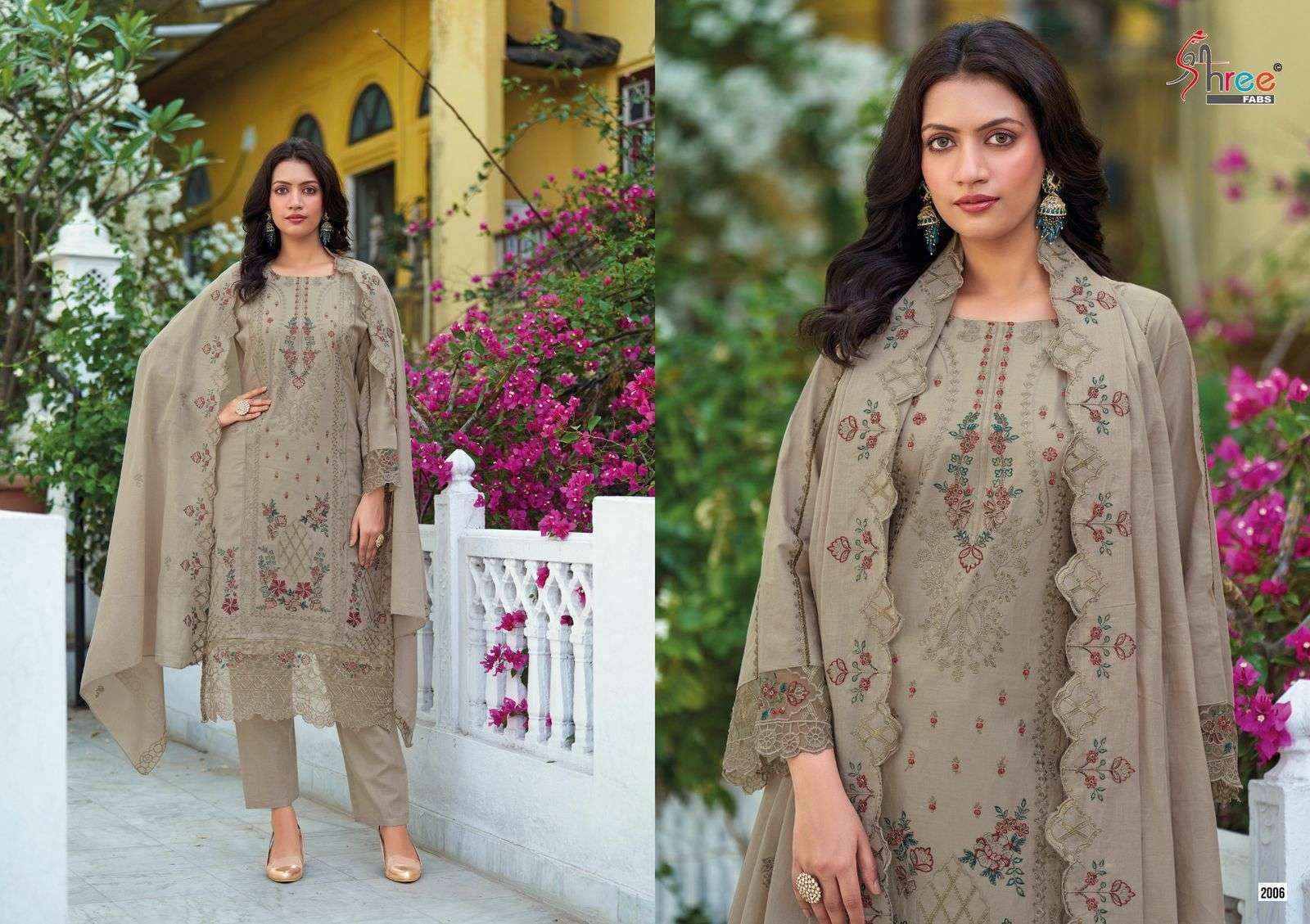 Shree Fabs Tasrif Premium Embroidered Lawn Cotton Dress Material ( 6 Pcs Catalogue )