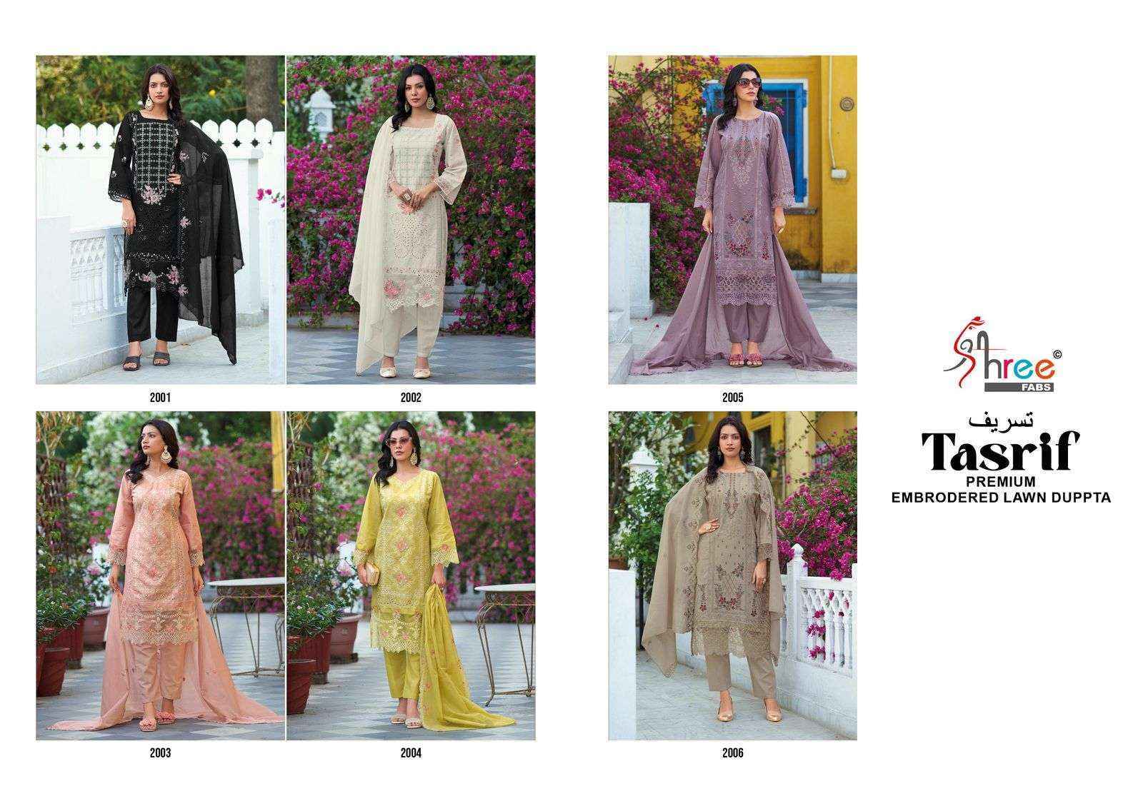 Shree Fabs Tasrif Premium Embroidered Lawn Cotton Dress Material ( 6 Pcs Catalogue )