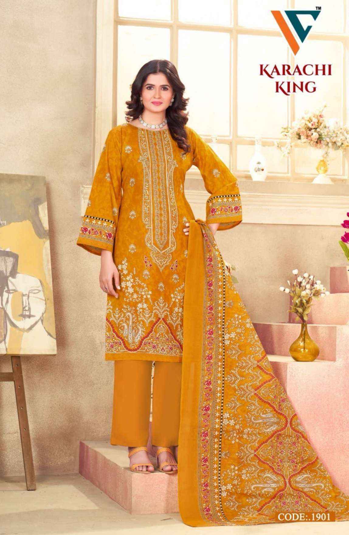 Vandana Creation Karachi King Vol 19 Cotton Salwar Kameez Wholesale Rate ( 8 Pcs Catalog )