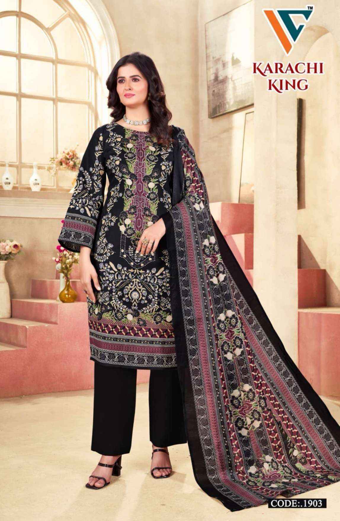 Vandana Creation Karachi King Vol 19 Cotton Salwar Kameez Wholesale Rate ( 8 Pcs Catalog )