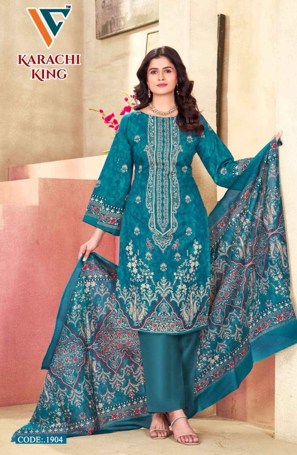 Vandana Creation Karachi King Vol 19 Cotton Salwar Kameez Wholesale Rate ( 8 Pcs Catalog )