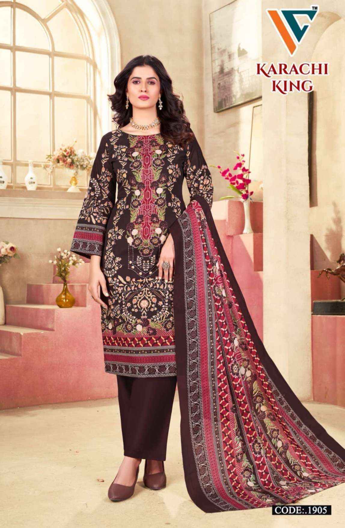 Vandana Creation Karachi King Vol 19 Cotton Salwar Kameez Wholesale Rate ( 8 Pcs Catalog )