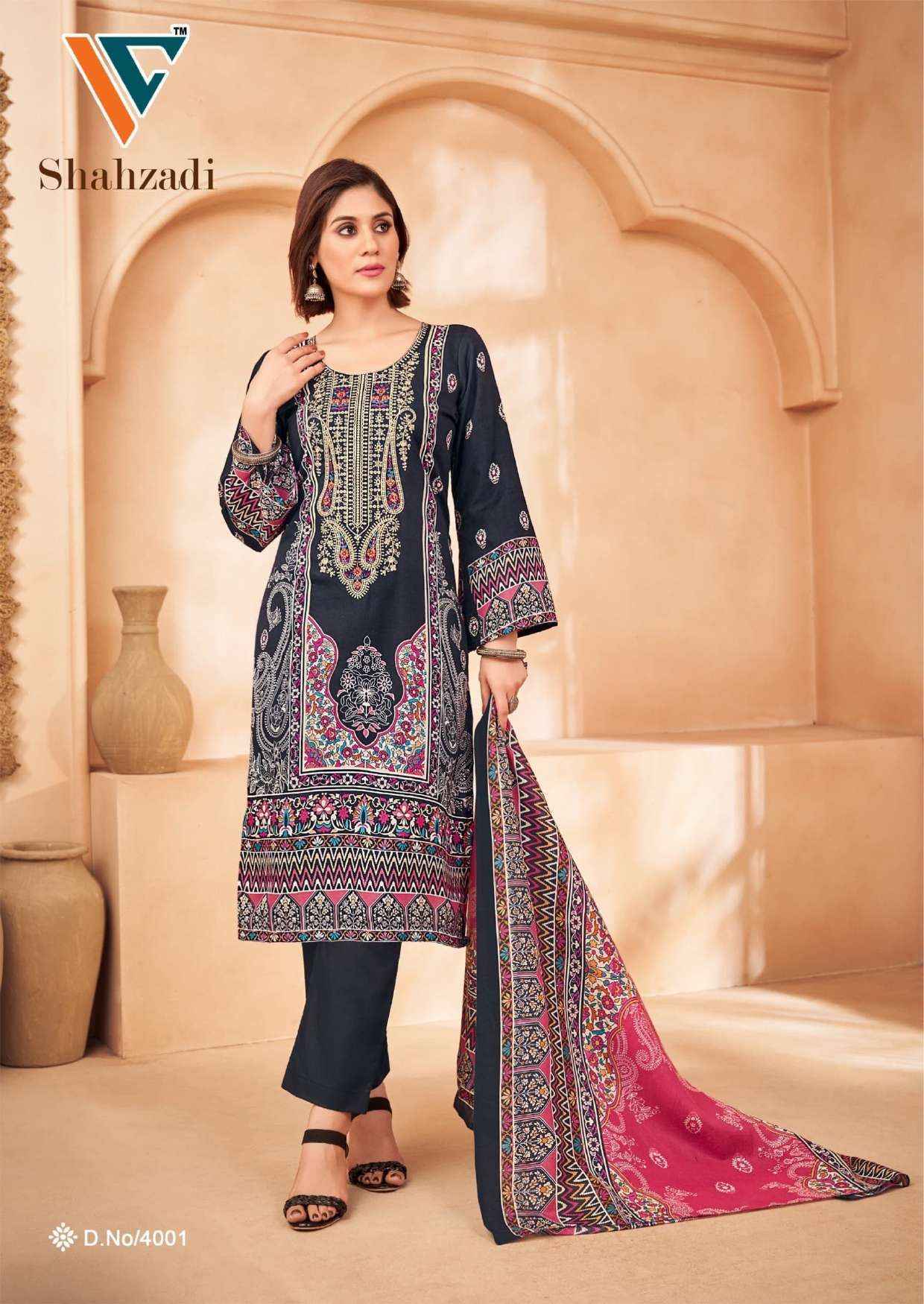 Vandana Creation Shahzadi Vol 4 Cotton Dress Material Wholesale Catalog ( 8 pcs Catalogue )