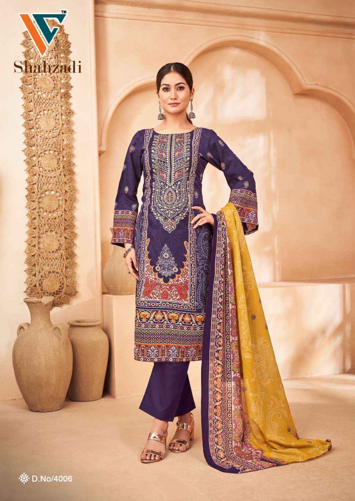 Vandana Creation Shahzadi Vol 4 Cotton Dress Material Wholesale Catalog ( 8 pcs Catalogue )