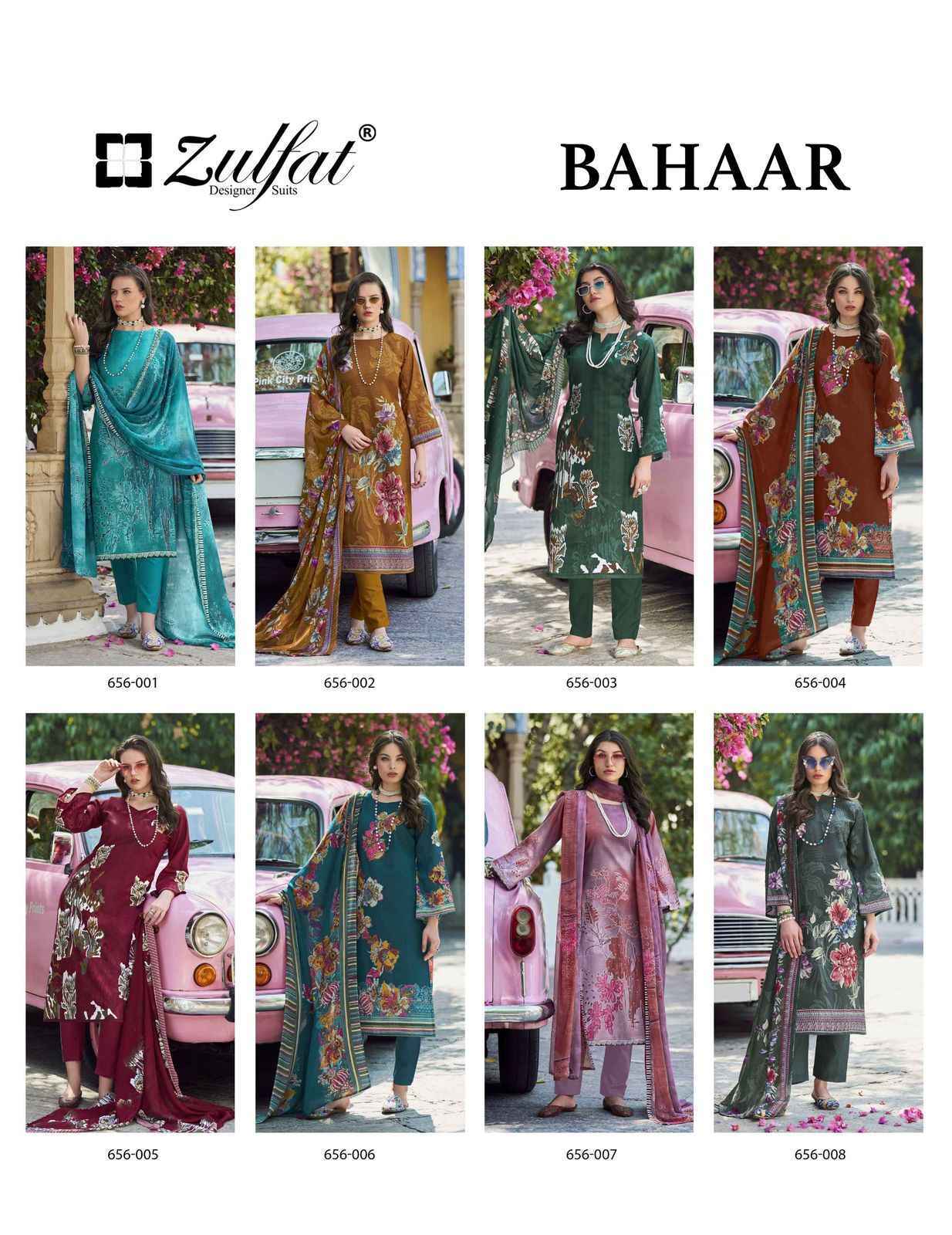 Zulfat Designer Bahaar Cottn Dress Material Wholesale Price ( 8 pcs Catalogue )