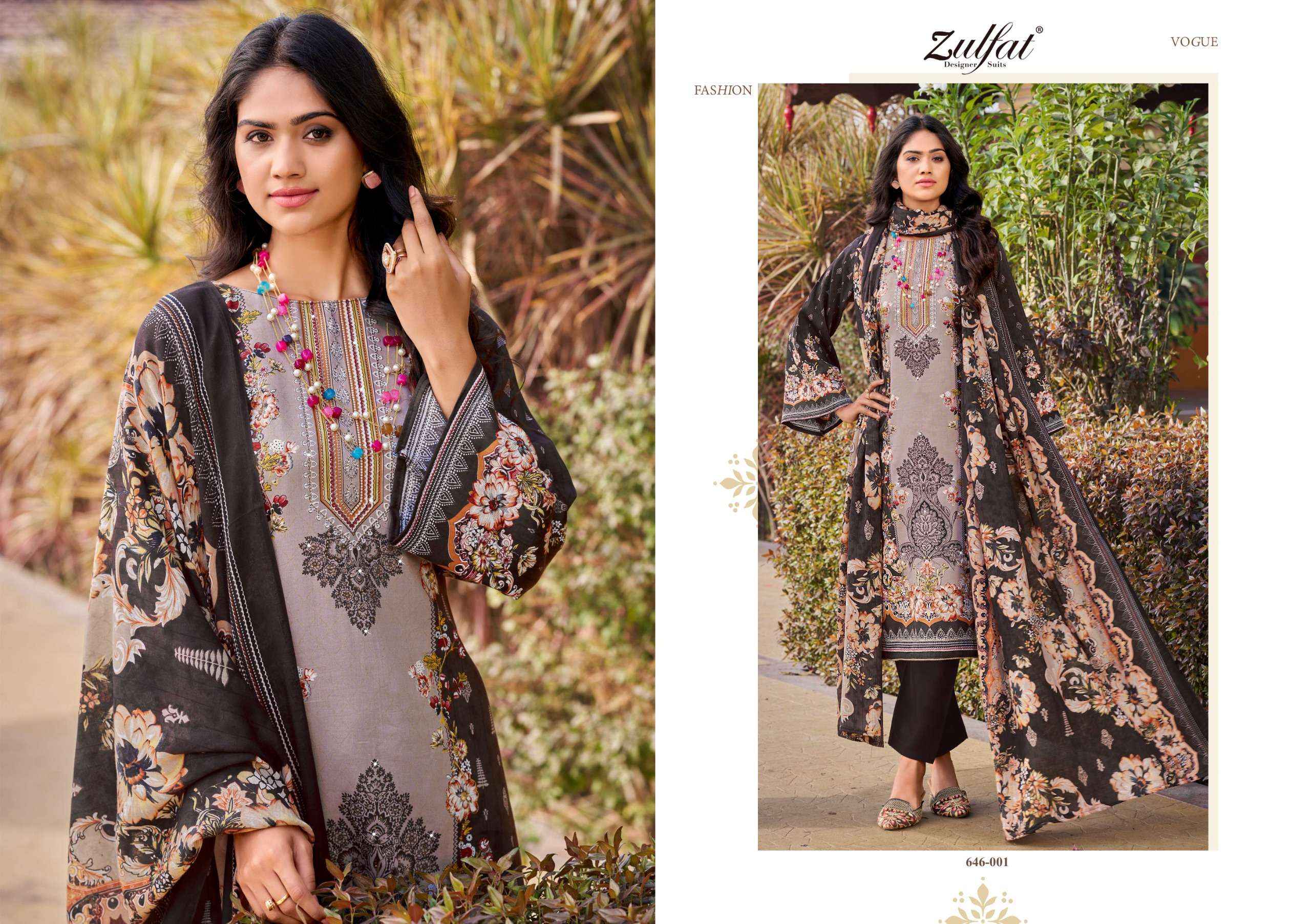 ZULFAT DESIGNER SUITS RAABTA VOL 6 COTTON DIGITAL PRINTS WITH WORK SUIT WHOLESALE PRICE ( 6 PCS CATALOG )