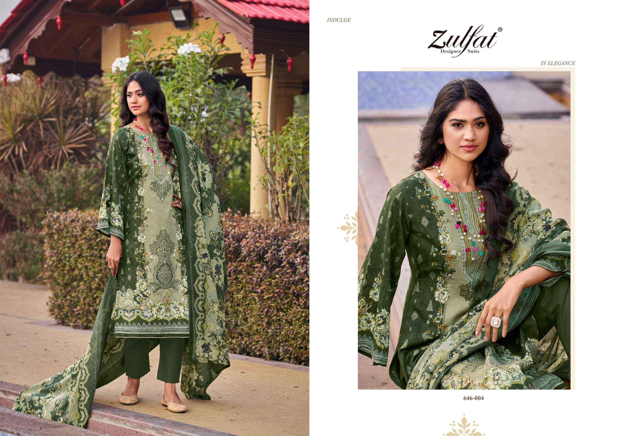 ZULFAT DESIGNER SUITS RAABTA VOL 6 COTTON DIGITAL PRINTS WITH WORK SUIT WHOLESALE PRICE ( 6 PCS CATALOG )