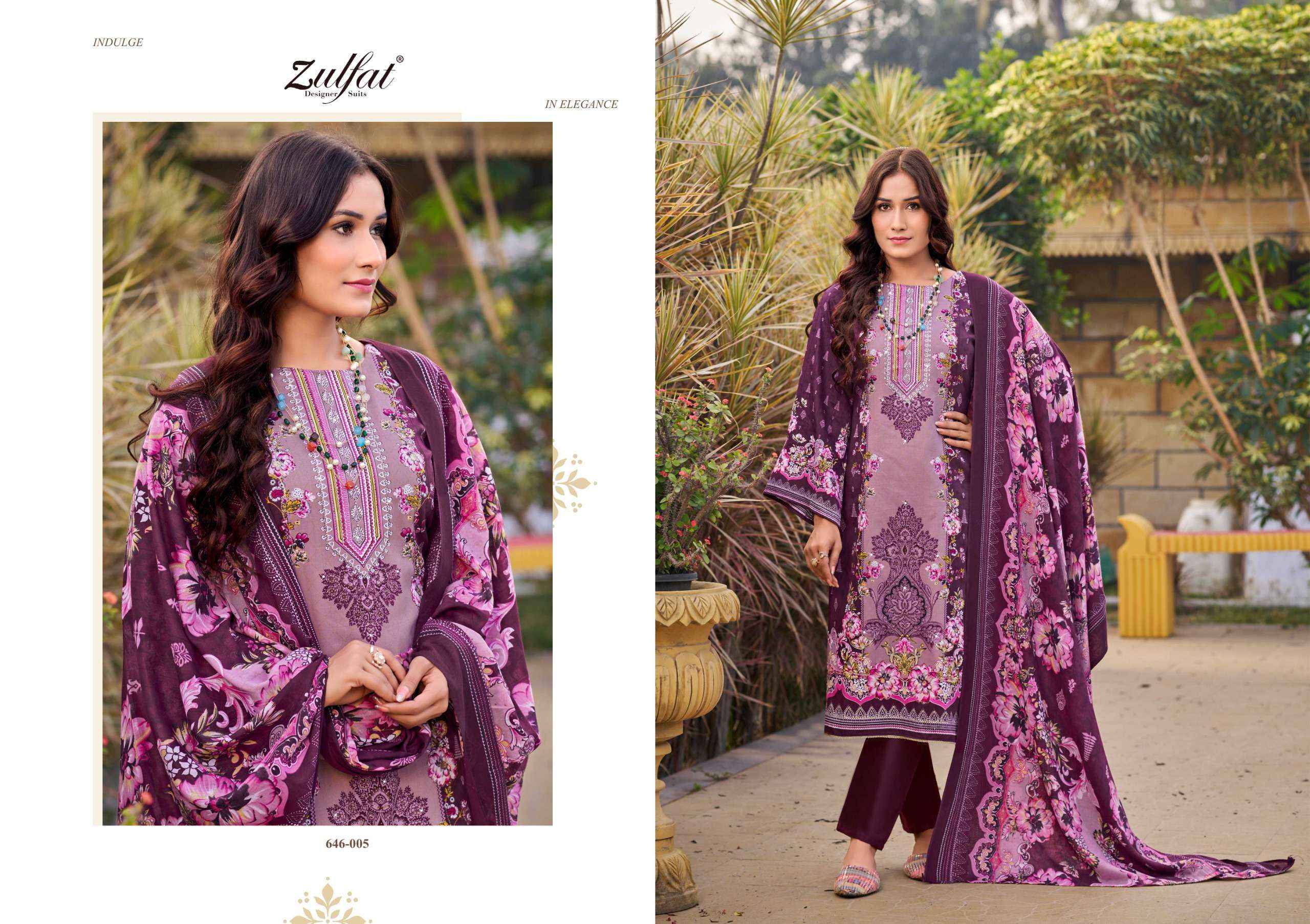 ZULFAT DESIGNER SUITS RAABTA VOL 6 COTTON DIGITAL PRINTS WITH WORK SUIT WHOLESALE PRICE ( 6 PCS CATALOG )
