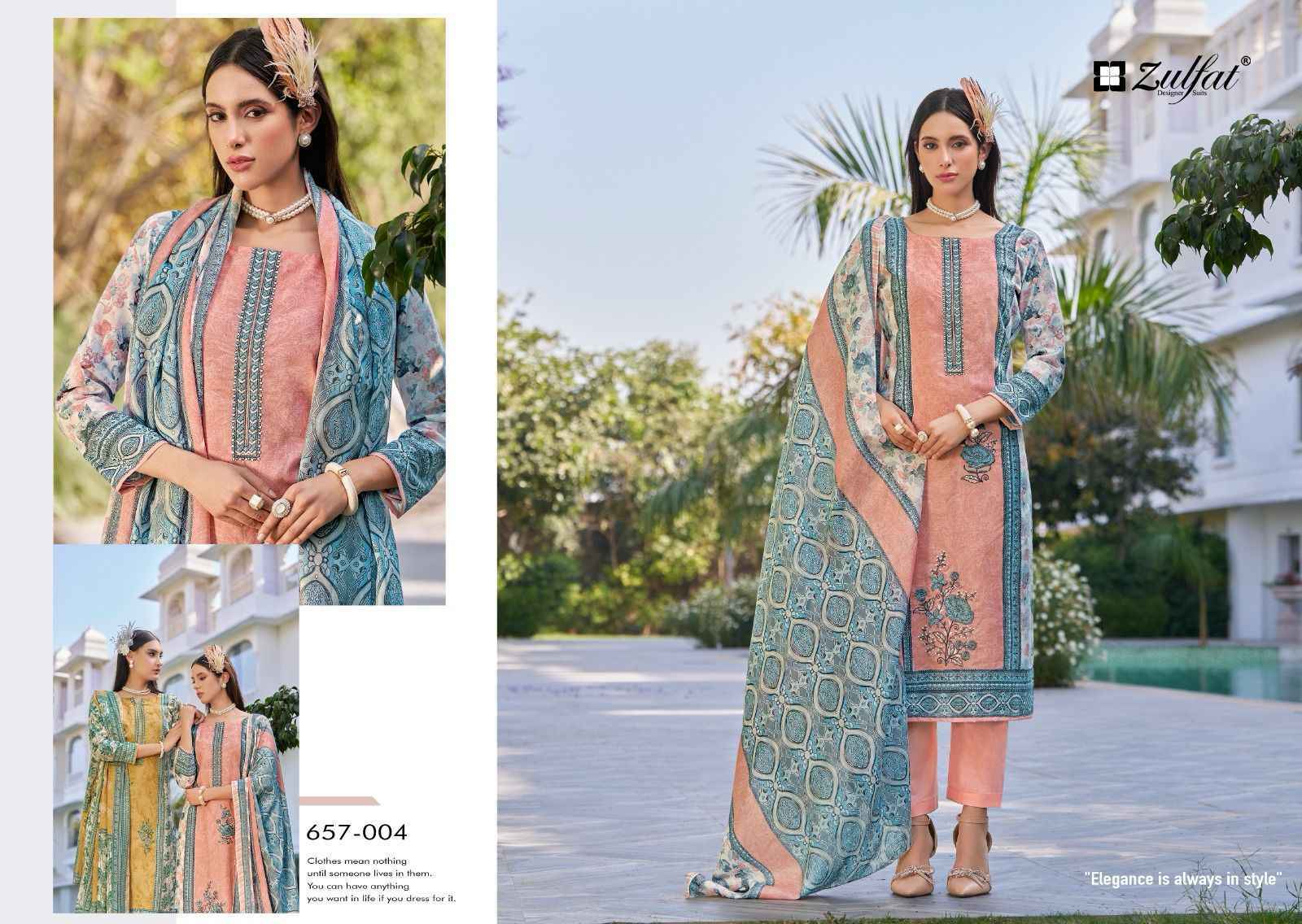 Zulfat Designer Venisha Cotton Dress Material Wholesale Price ( 8 pcs Catalogue )