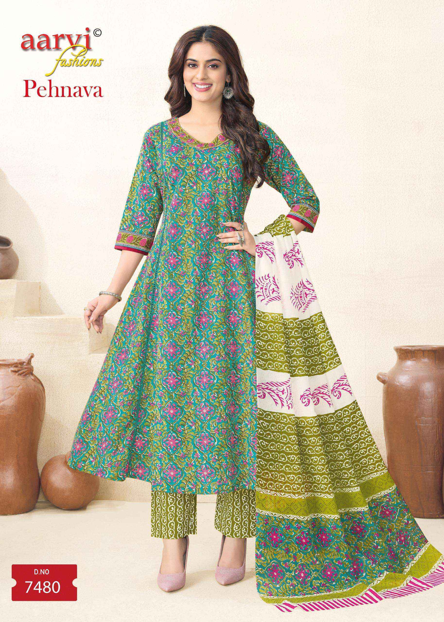 Aarvi Fashion Pehnava Vol 1 Radymade Cotton Suit Wholesale Price ( 8 Pcs Catalog )