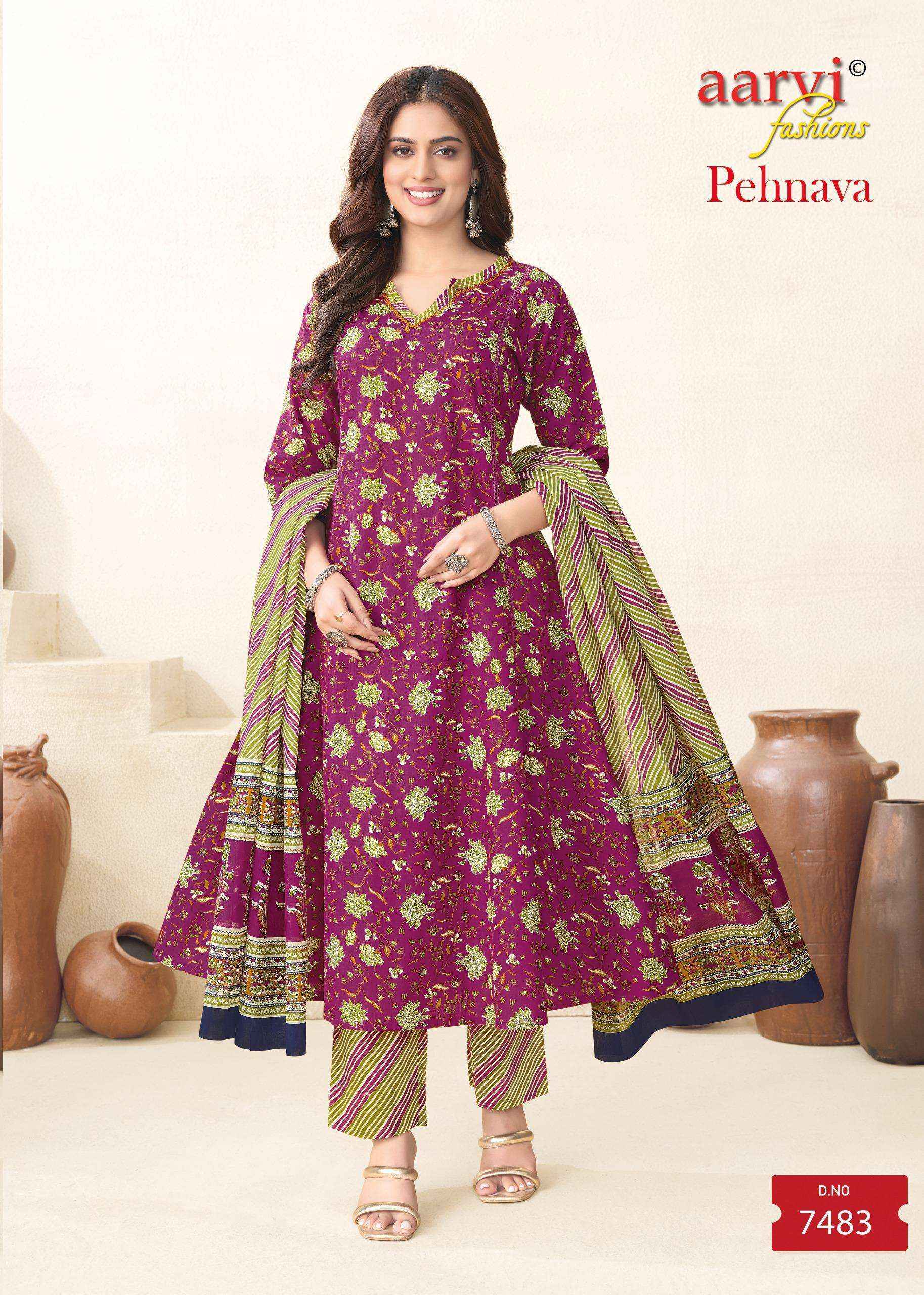 Aarvi Fashion Pehnava Vol 1 Radymade Cotton Suit Wholesale Price ( 8 Pcs Catalog )