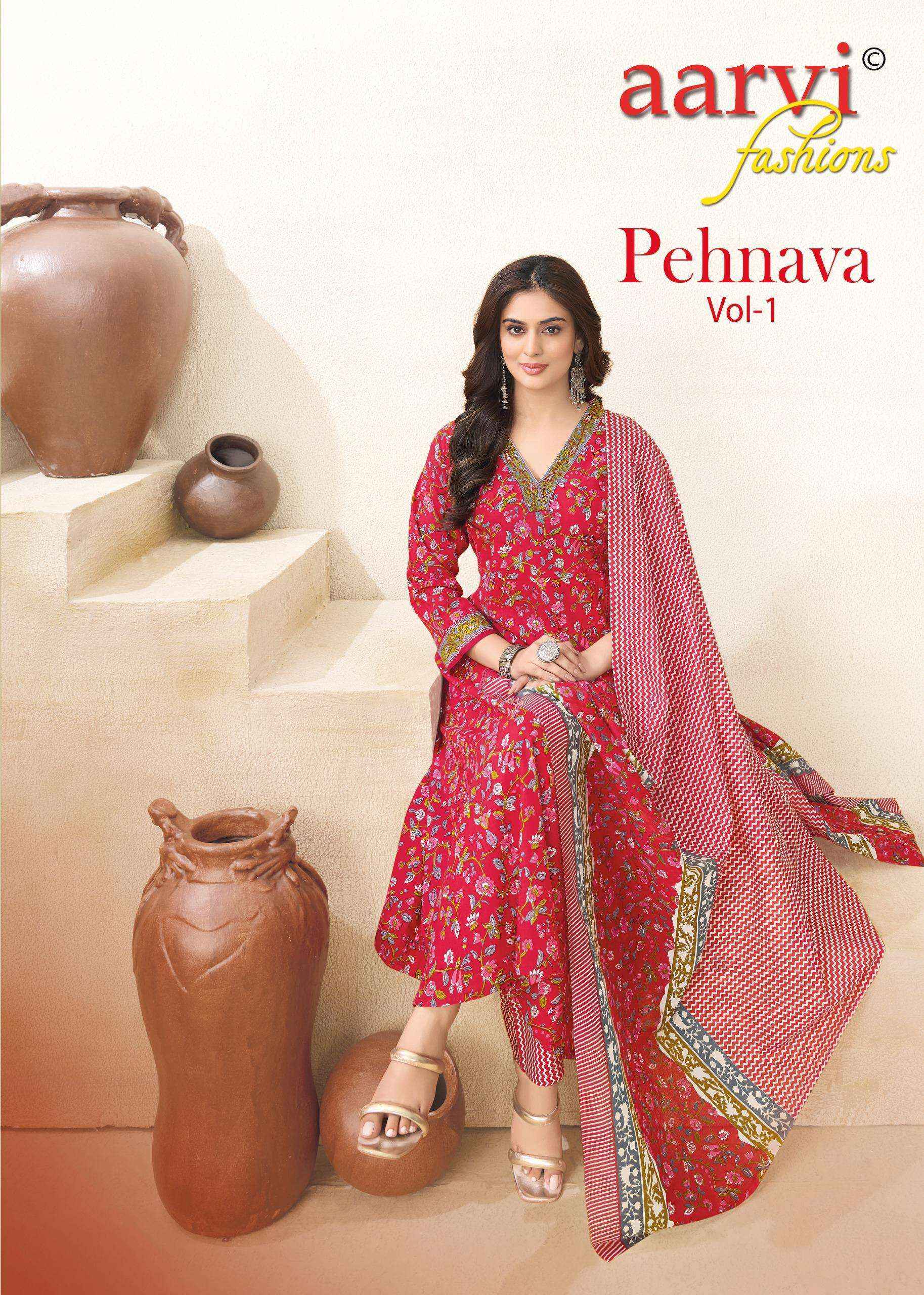 Aarvi Fashion Pehnava Vol 1 Radymade Cotton Suit Wholesale Price ( 8 Pcs Catalog )