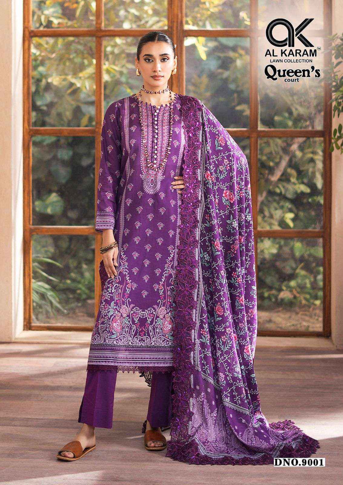 Al Karam Queens Court Vol 9 Cotton Dress Material Wholesale Price ( 6 pcs Catalogue )