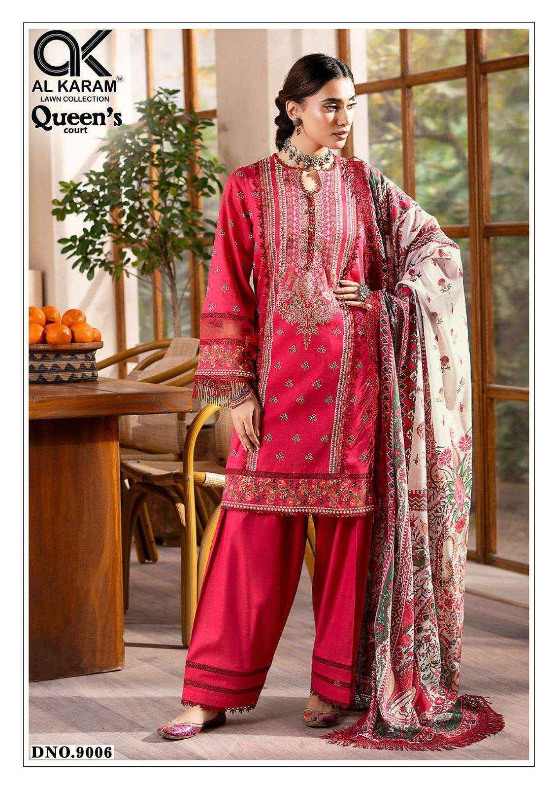 Al Karam Queens Court Vol 9 Cotton Dress Material Wholesale Price ( 6 pcs Catalogue )