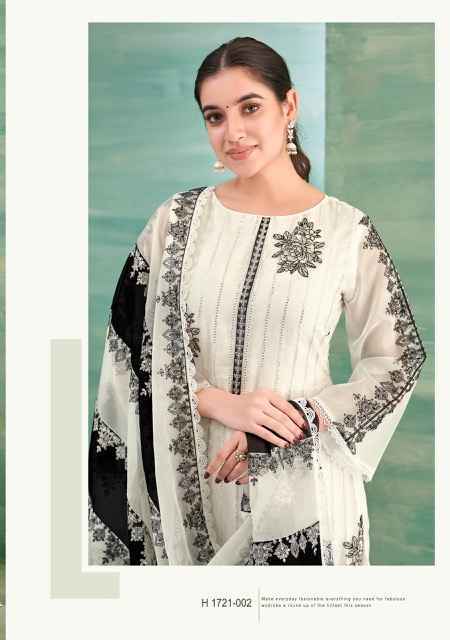 Alok Black & White Organza Dress Material Surat Wholesale ( 2 pcs Catalogue )