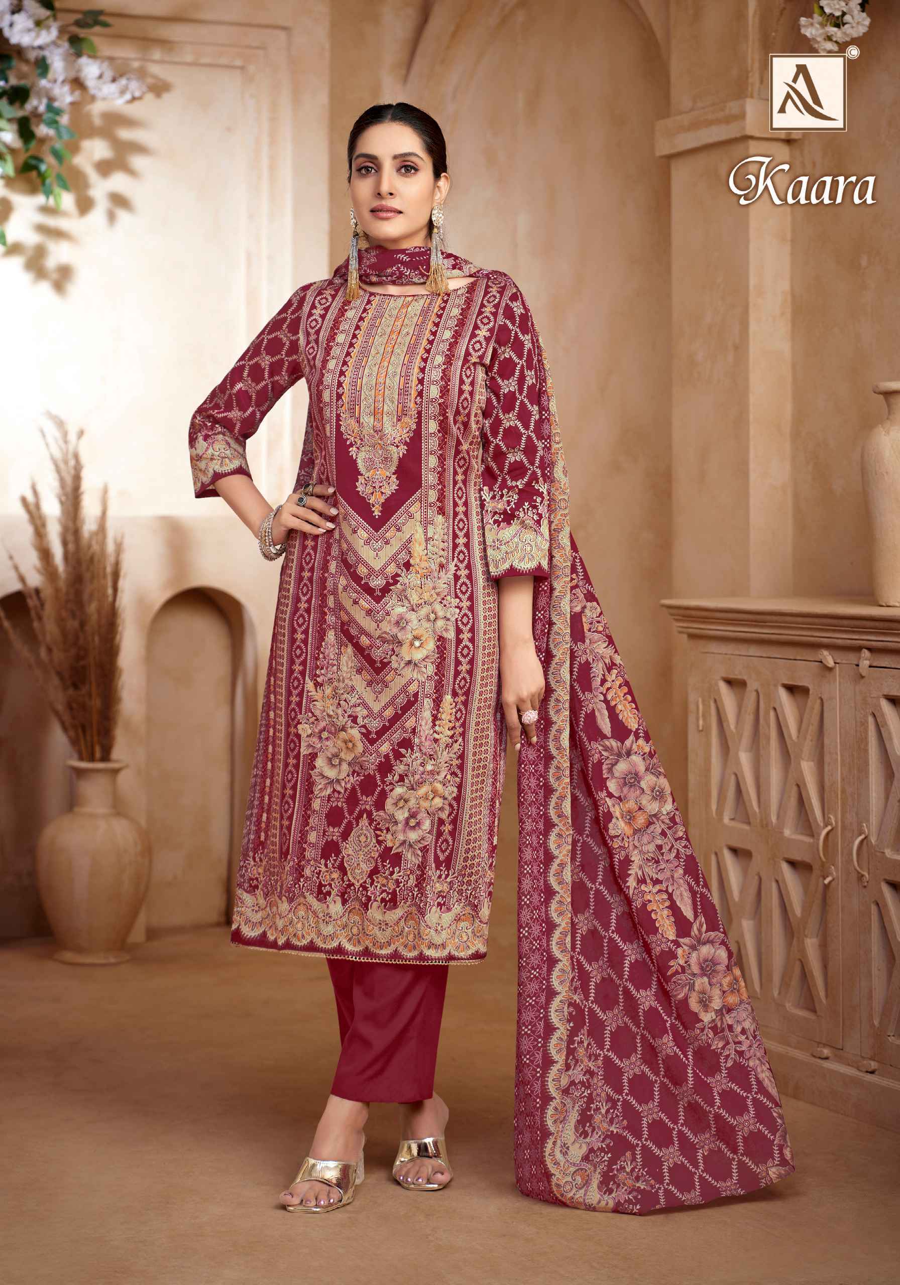 ALOK KAARA PURE ZAM COTTON DRESS MATERIAL AT WHOLESALE PRICE ( 6 pcs CATALOG )