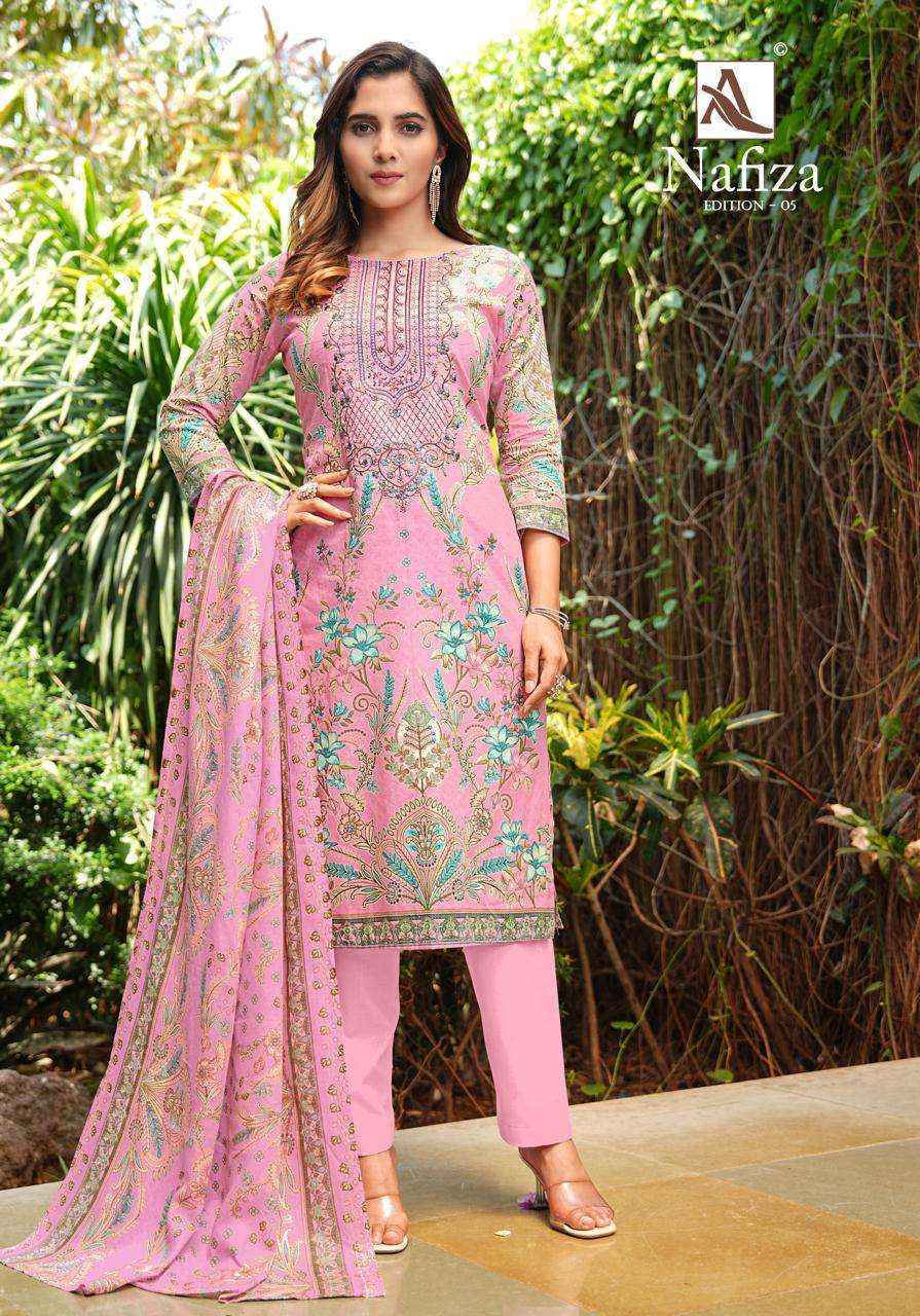 Alok Nafiza Editon 5 Cambric Cotton Salwar Kameez Wholesale Rate ( 8 Pcs Catalog )