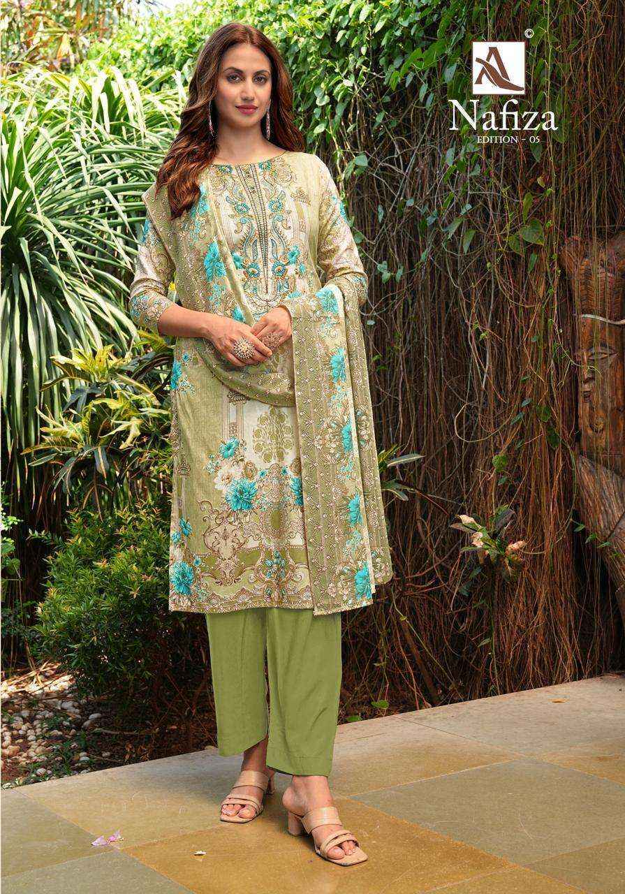 Alok Nafiza Editon 5 Cambric Cotton Salwar Kameez Wholesale Rate ( 8 Pcs Catalog )