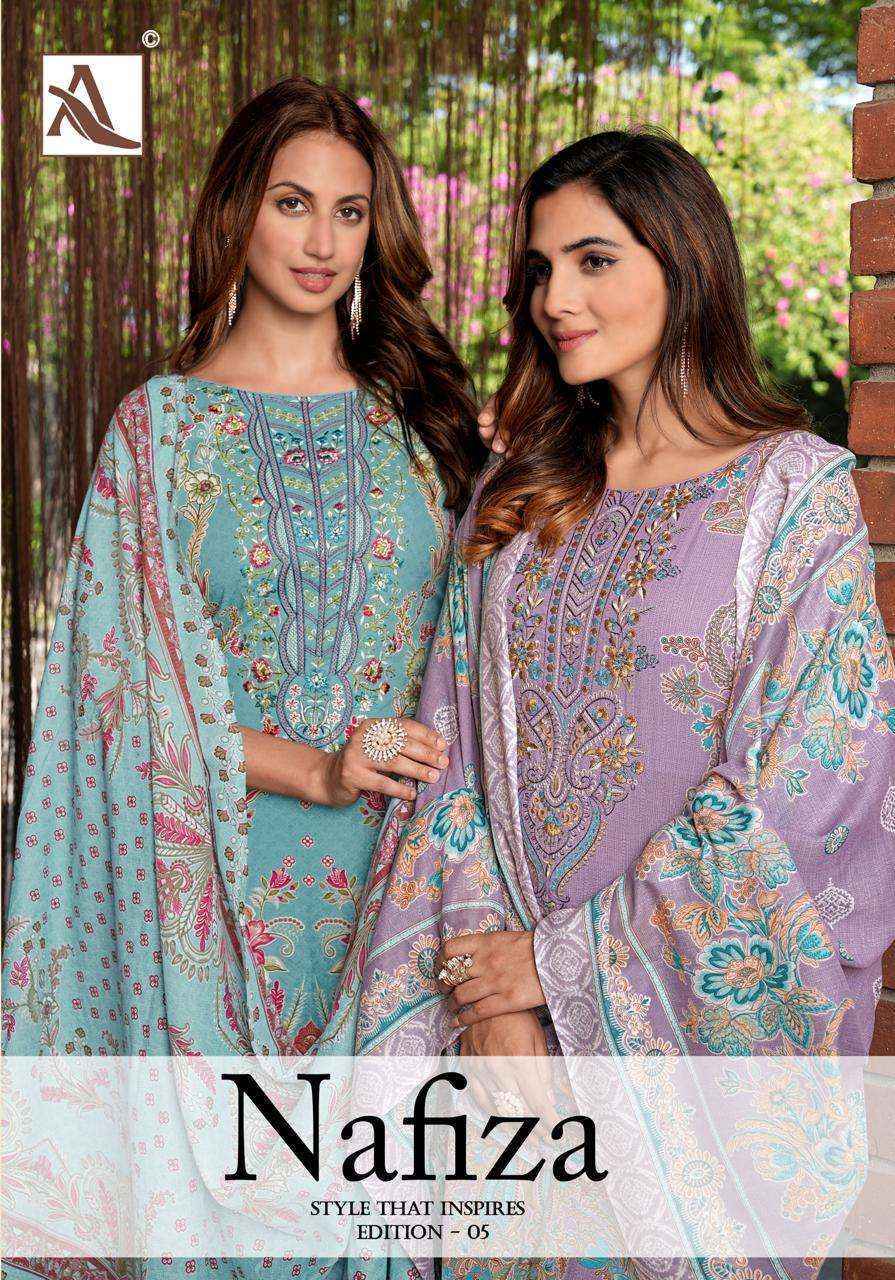 Alok Nafiza Editon 5 Cambric Cotton Salwar Kameez Wholesale Rate ( 8 Pcs Catalog )
