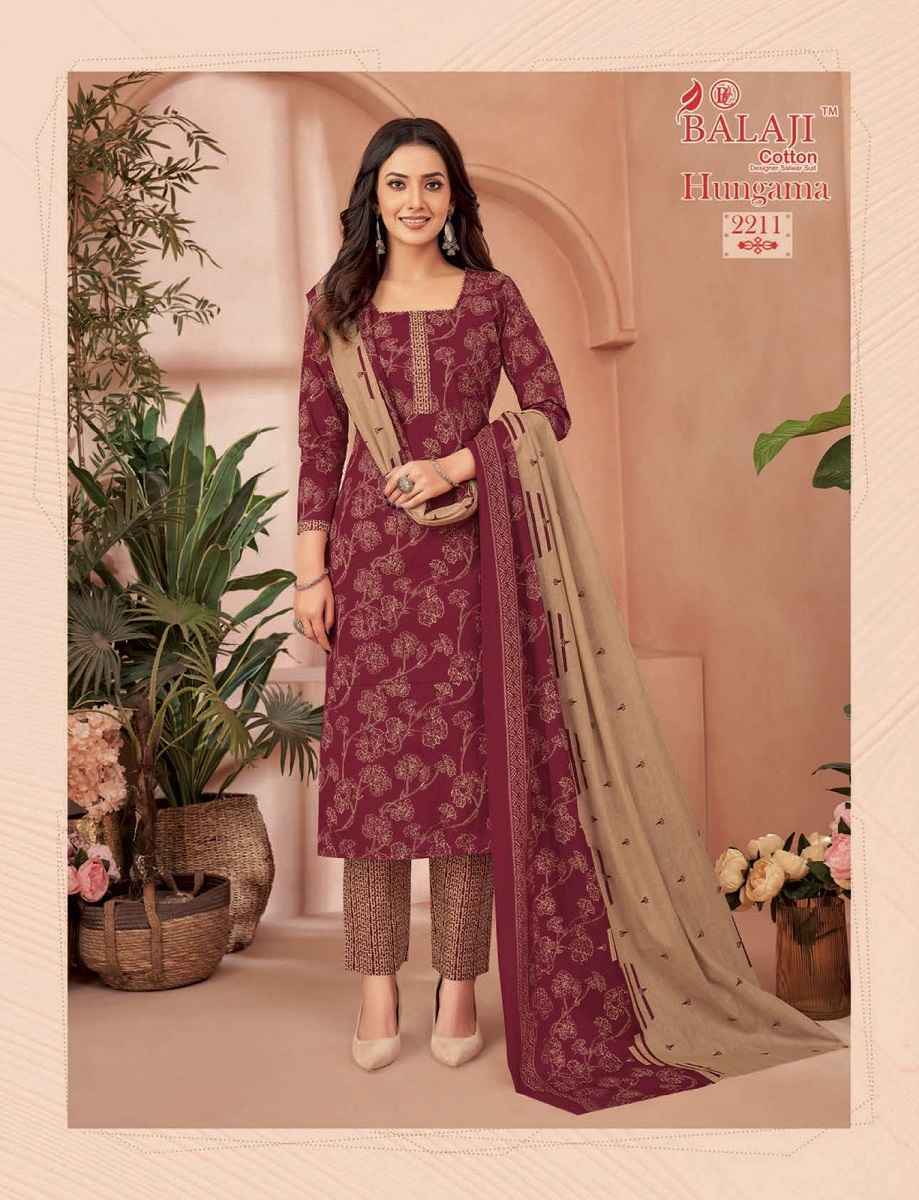 Balaji Hangama Vol 22 Cotton Dress Material Surat Wholesale Market ( 12 pcs Catalogue )