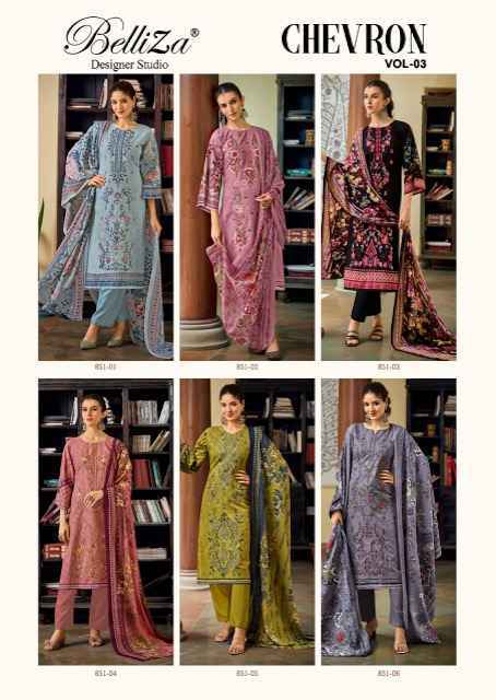 Belliza Chevron Vol 3 Cotton Dress Material - Surat Textile Market ( 6 pcs Catalogue )