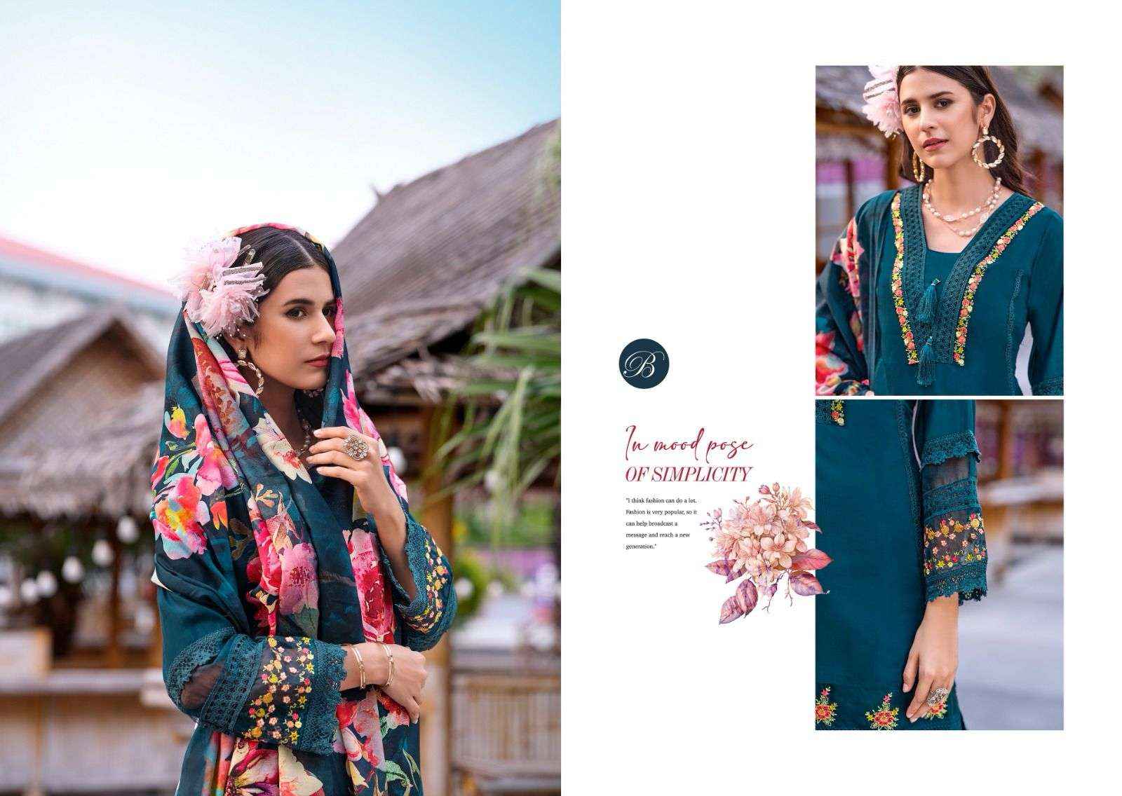 Belliza Designer Majestic Pure Roman Silk Ladies Dress Material ( 6 Pcs Catalogue )