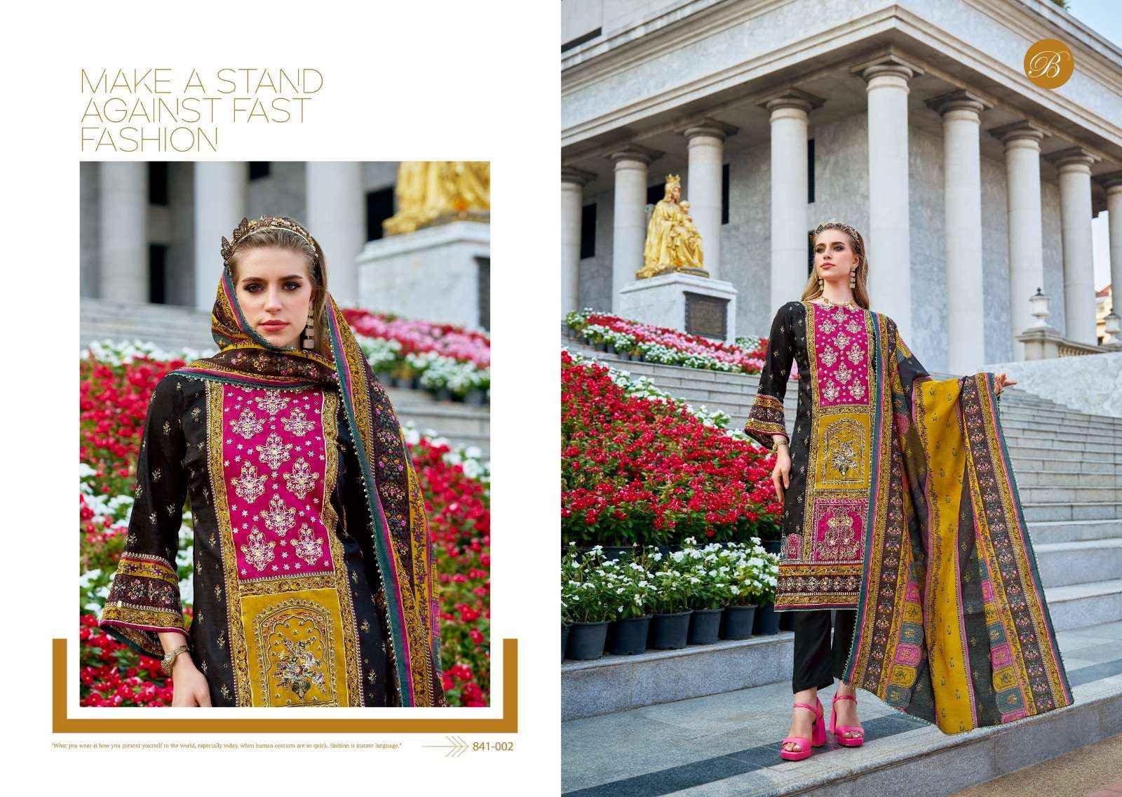 BELLIZA DESIGNER STUDIO DIL E NAGMA JAM COTTON PRINT WITH WORK SUIT WHOLESALE PRICE ( 2 PCS CATALOG )