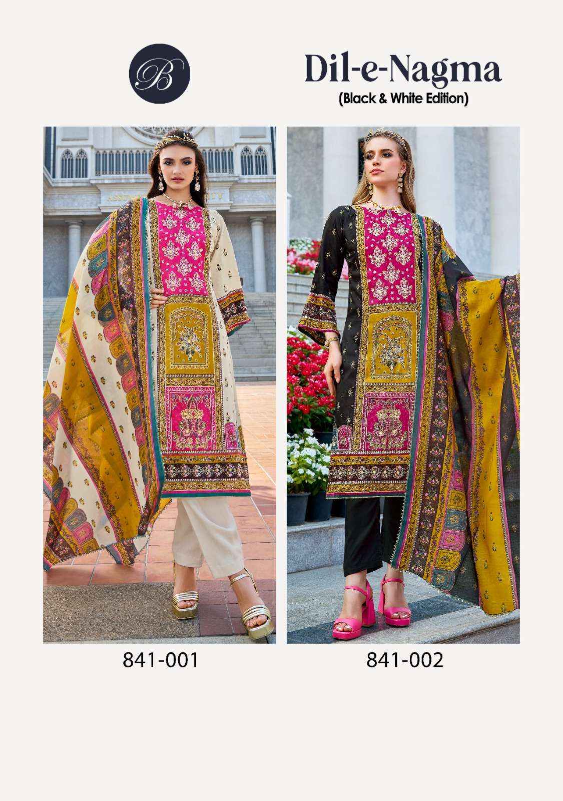 BELLIZA DESIGNER STUDIO DIL E NAGMA JAM COTTON PRINT WITH WORK SUIT WHOLESALE PRICE ( 2 PCS CATALOG )