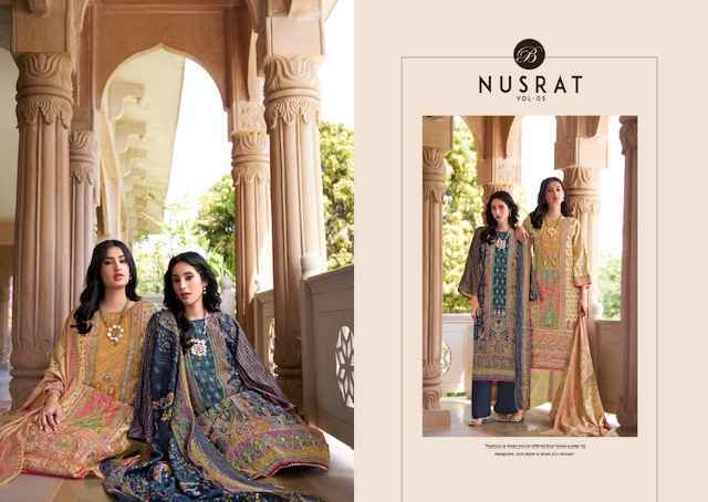 Belliza Nusrat Vol 5 Viscose Musline Dress Material Latest Catalog ( 6 pcs Catalogue )