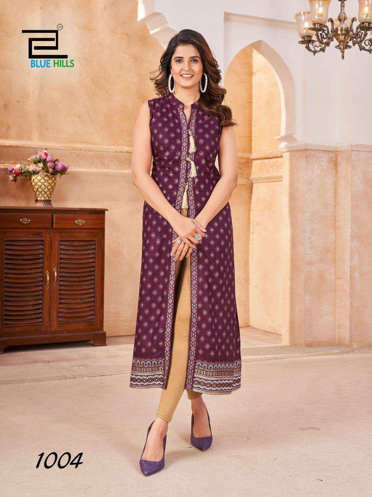 Blue Hills Cat Walk Rayon Kurti Wholesale Rate ( 8 Pcs Catalog )