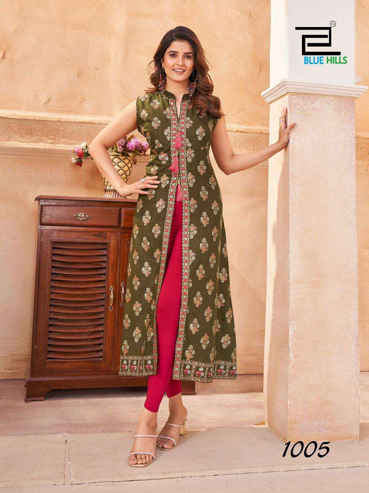 Blue Hills Cat Walk Rayon Kurti Wholesale Rate ( 8 Pcs Catalog )