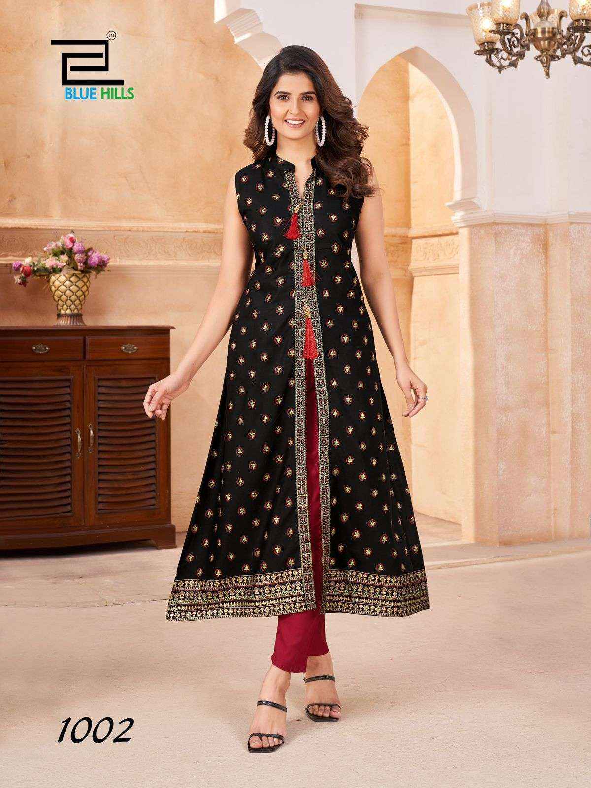 Blue Hills Cat Walk Rayon Kurti Wholesale Rate ( 8 Pcs Catalog )
