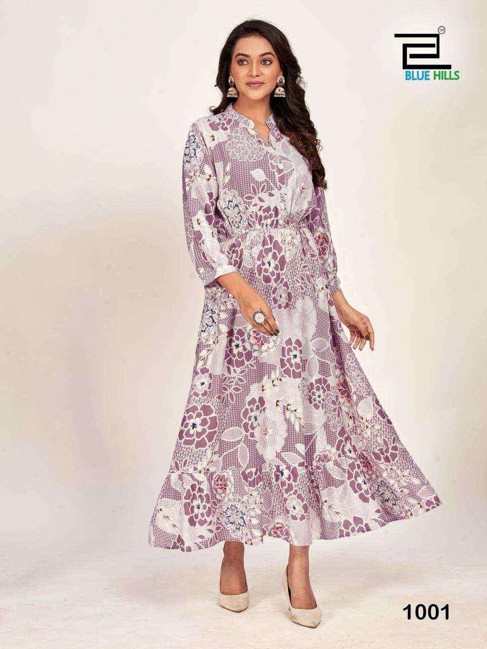 Blue Hills Florida Rayon gown Set Wholesale Rate ( 8 Pcs Catalog )