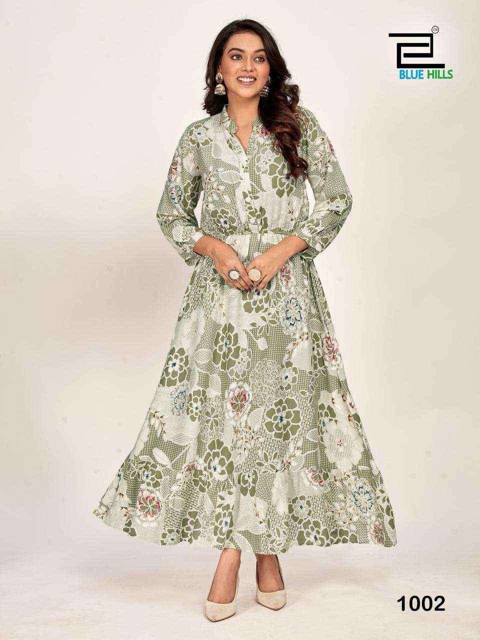 Blue Hills Florida Rayon gown Set Wholesale Rate ( 8 Pcs Catalog )